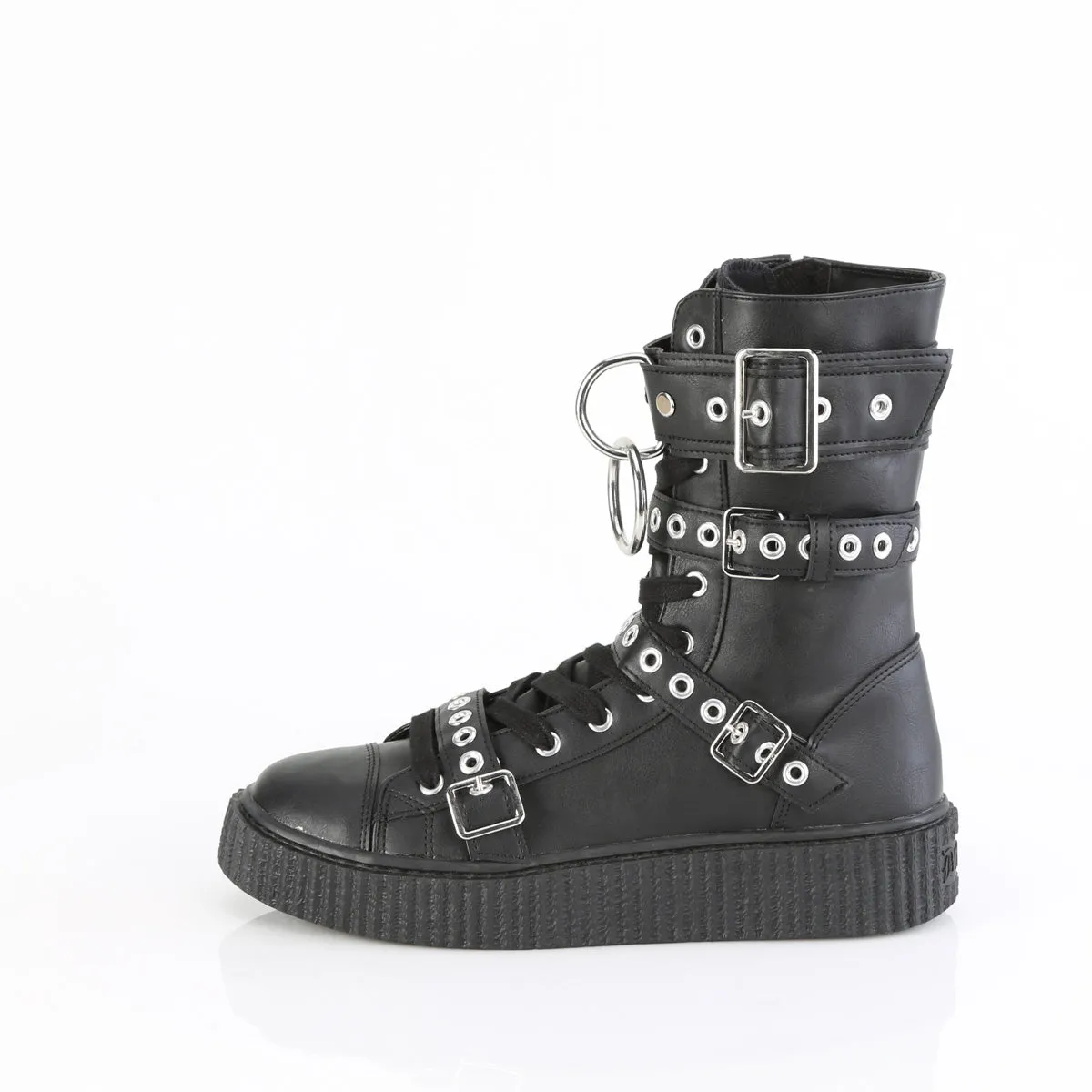 1 Inch Platform SNEEKER-320 Black Vegan Leather