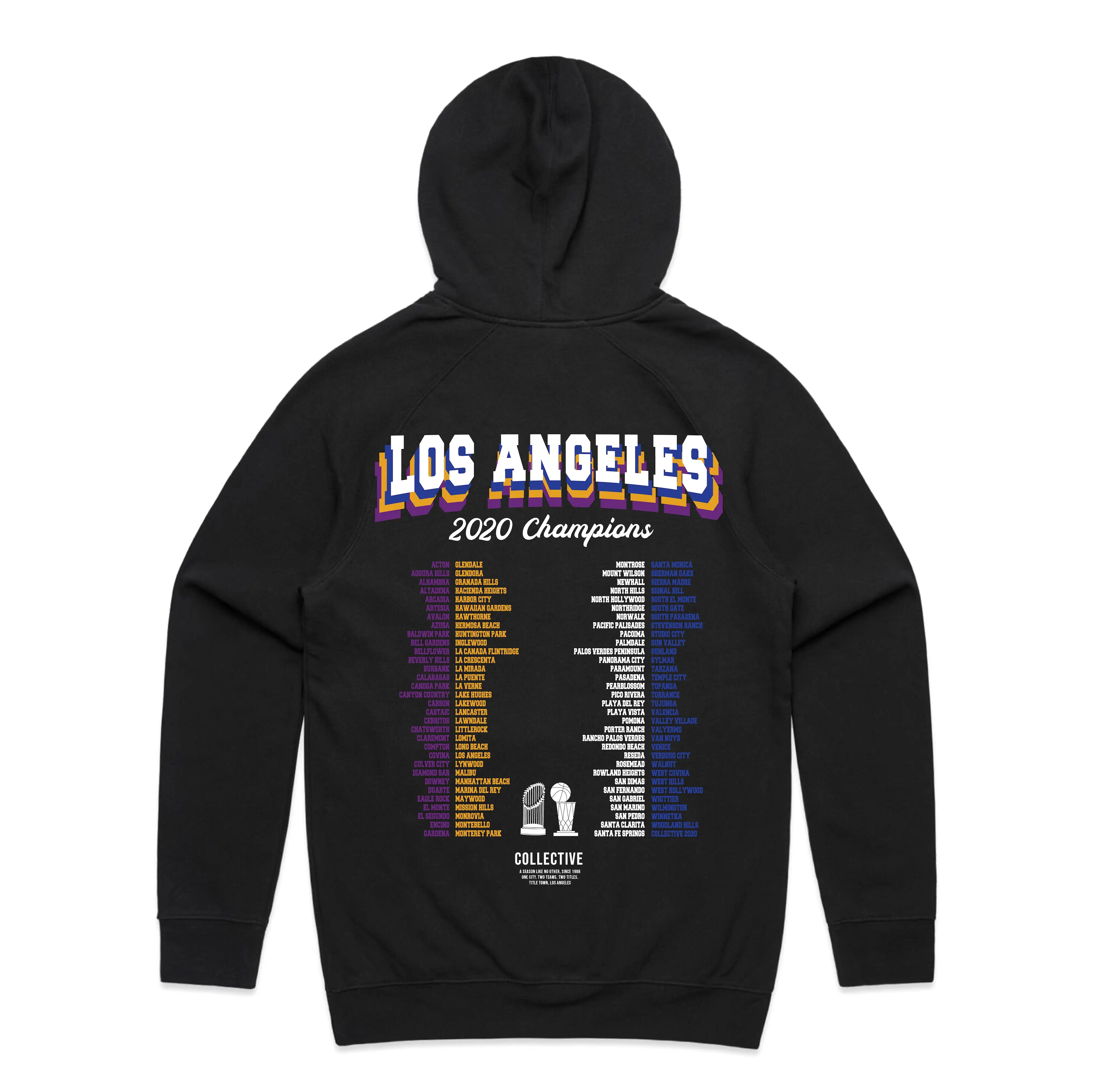 2 Titles - Lakers x Dodgers 2020 Championship Hoodie Sweater - Black All Over