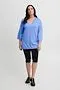 2045-Blue V-neck Jumper - Fransa+