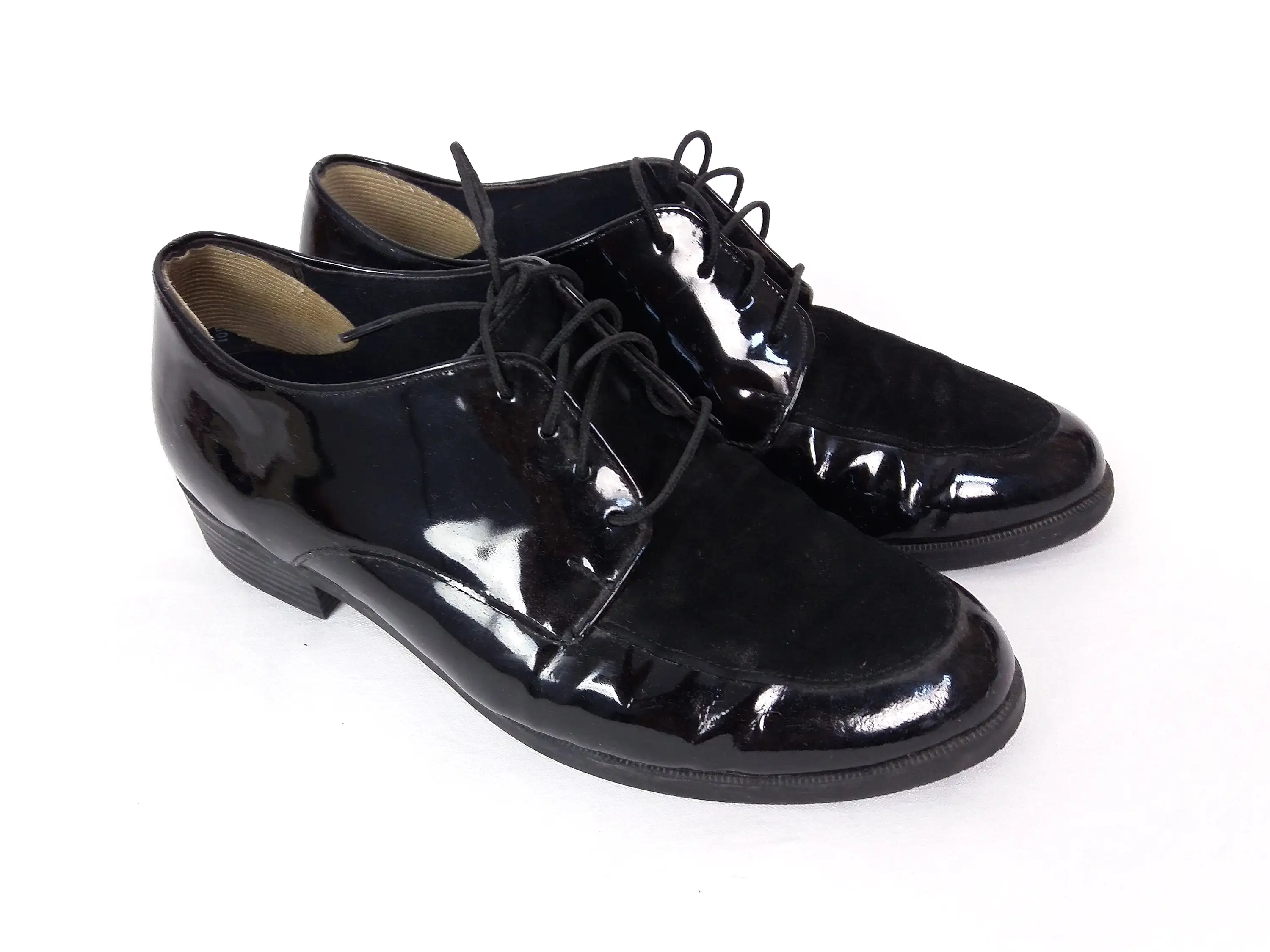 90's MUNRO Sport Shiny Oxford preppy Shoes  -  Size EU 37 / UK 4.5