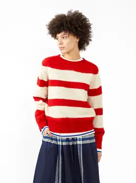 A Dance in the Jungle Sweater Red & Beige Stripe