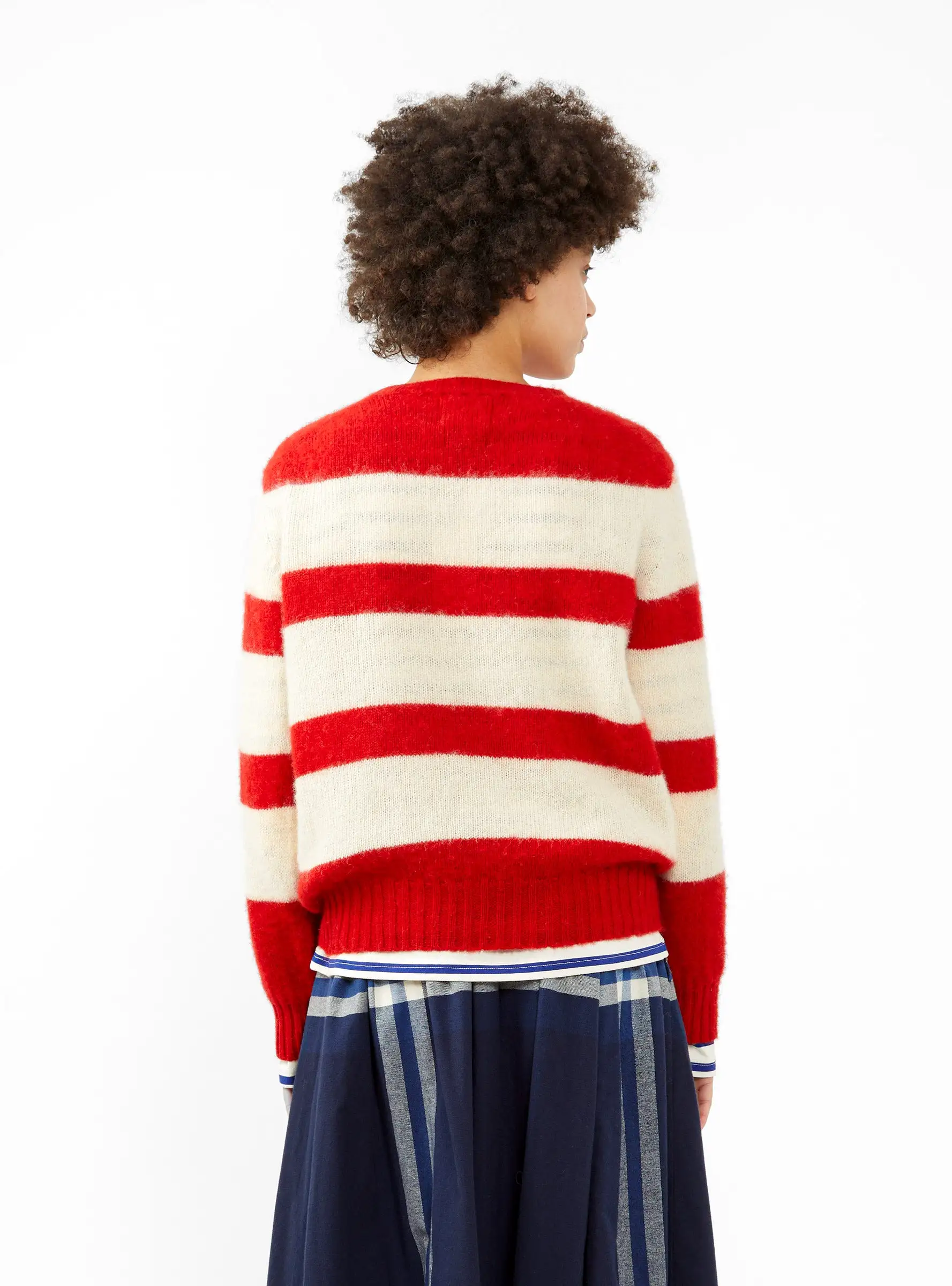 A Dance in the Jungle Sweater Red & Beige Stripe