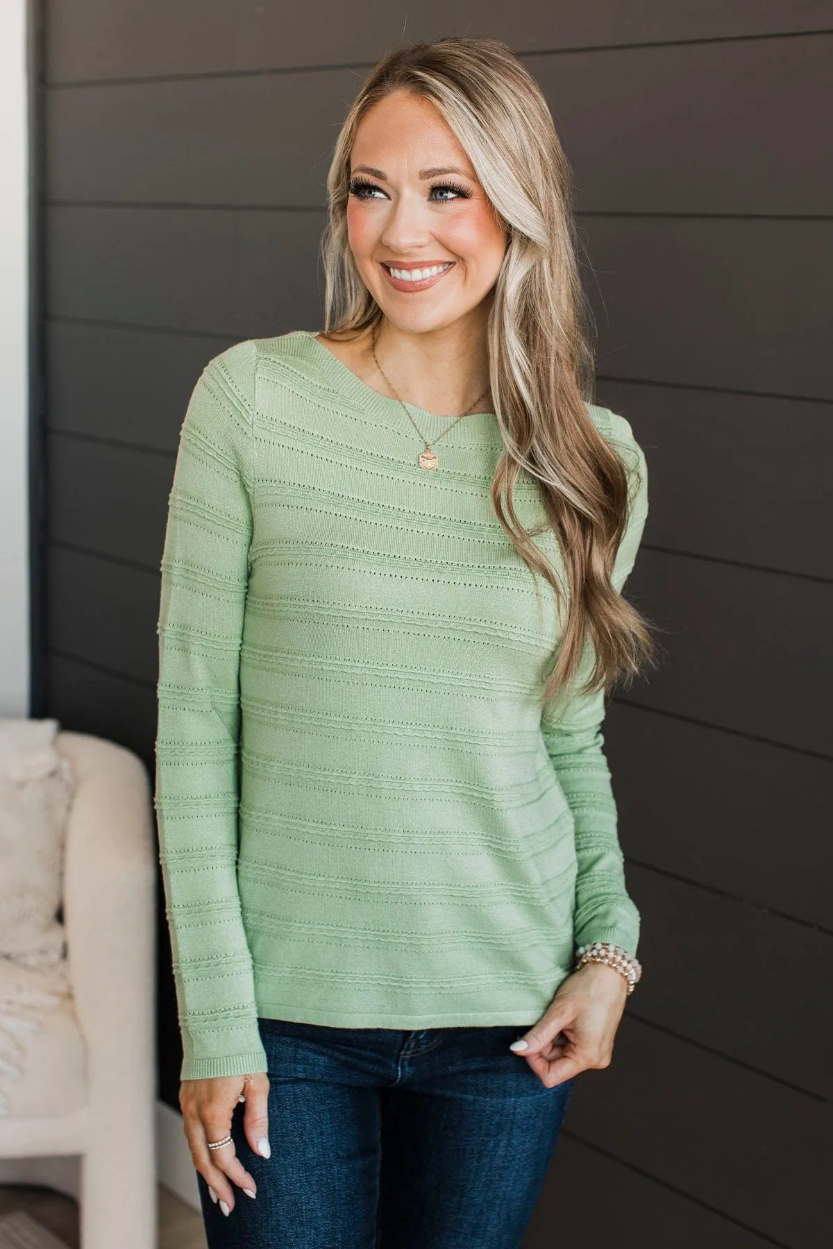 Abundance Of Love Knit Sweater- Sage