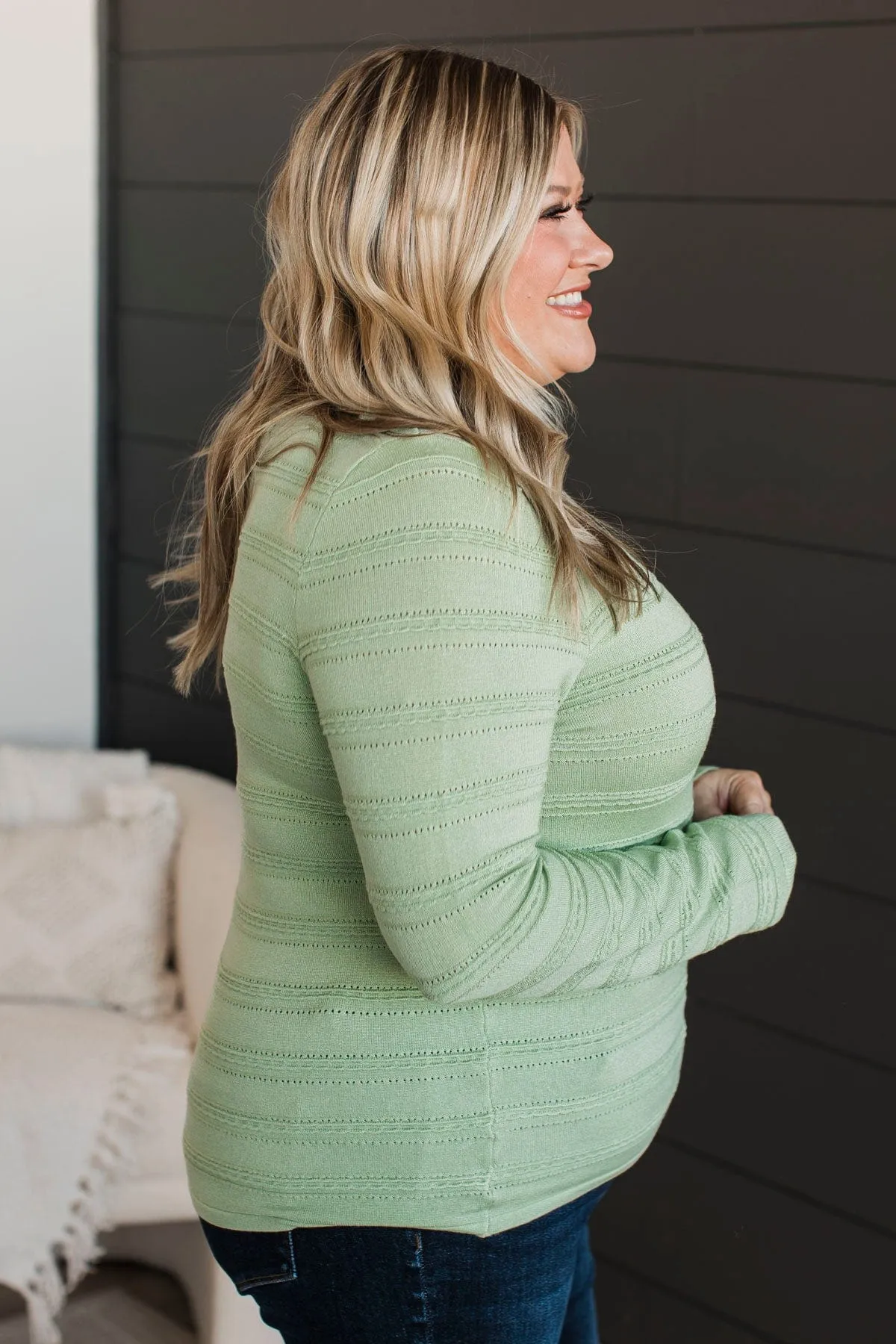 Abundance Of Love Knit Sweater- Sage