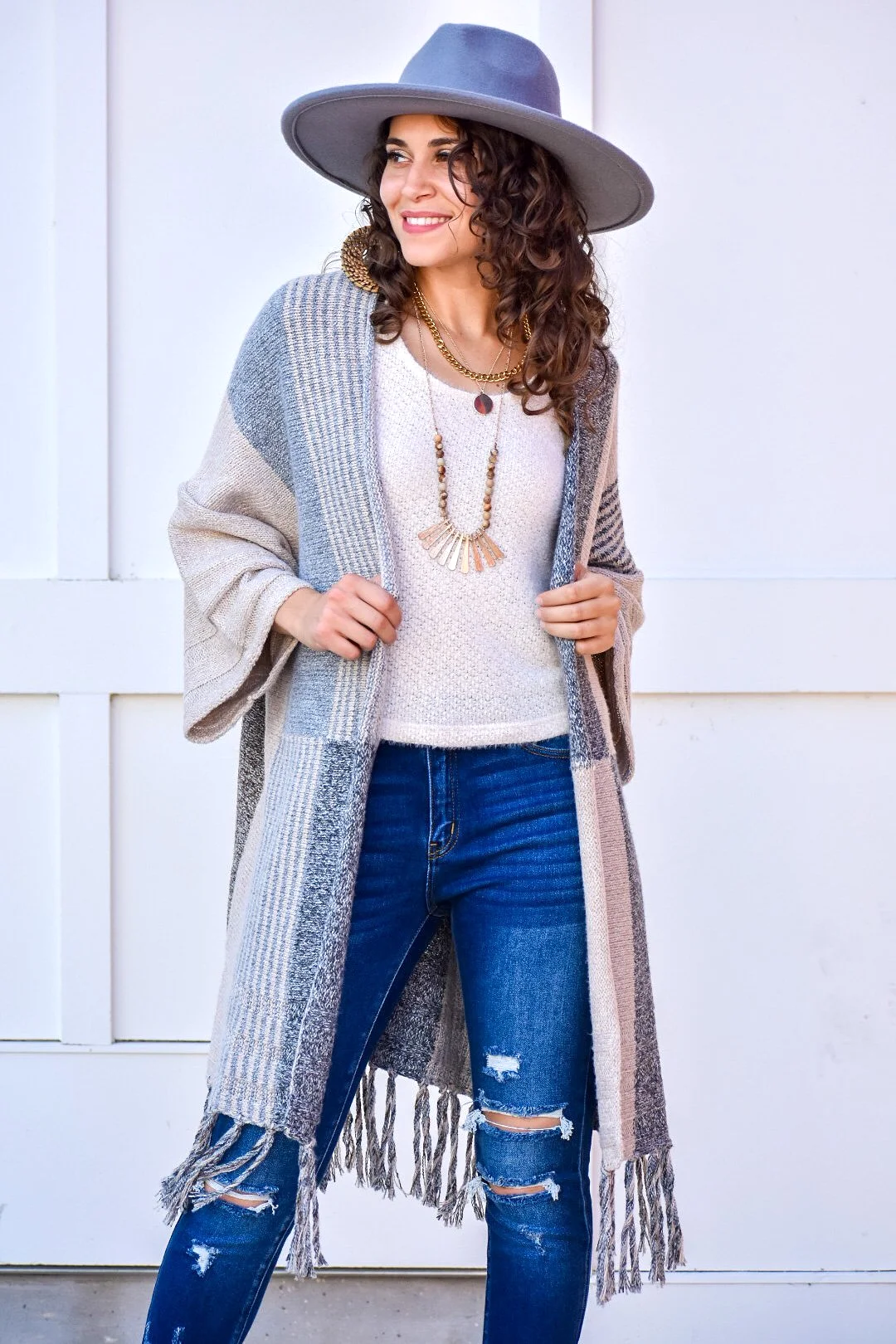 Amazing Grace Color Block Neutral Cardigan