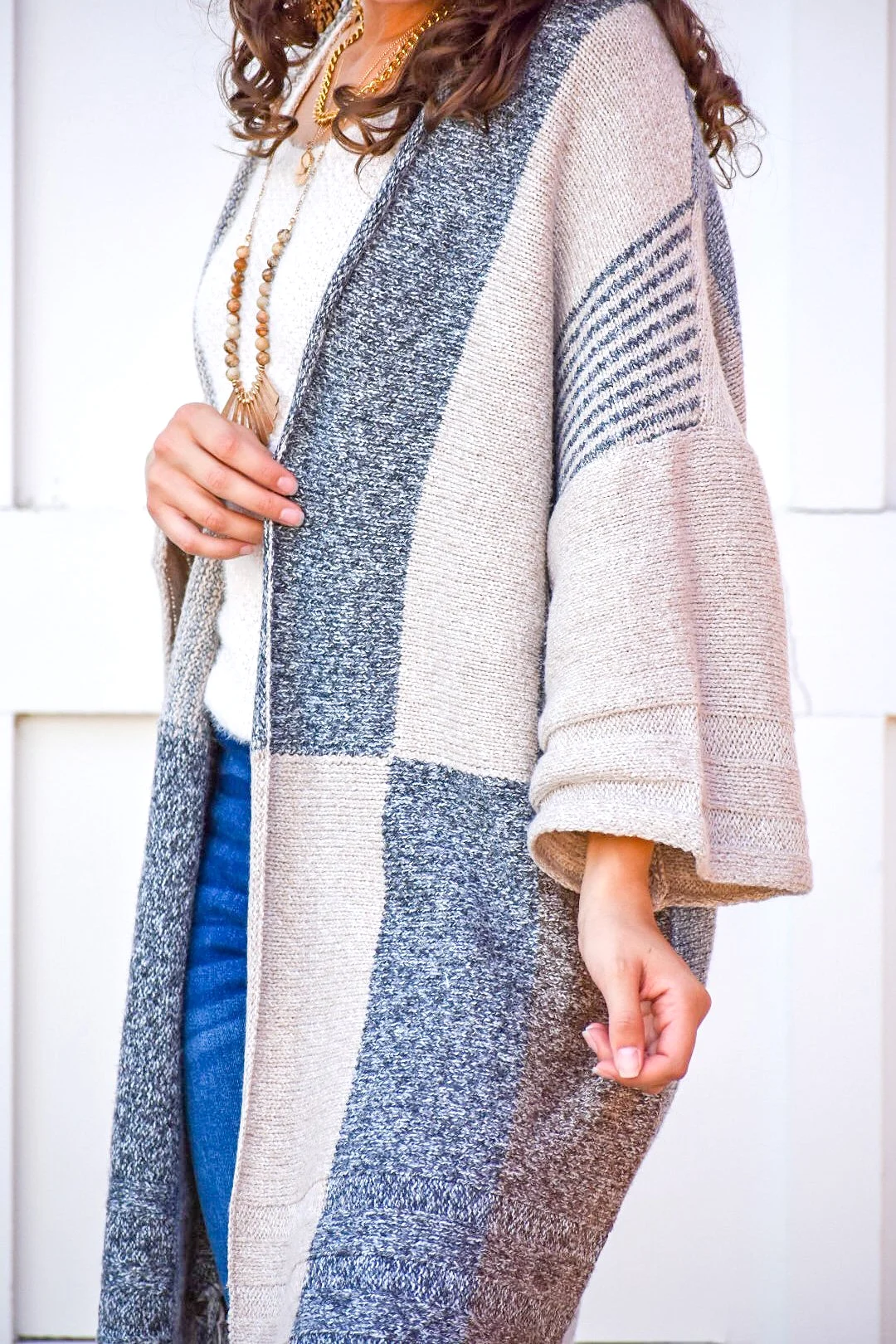 Amazing Grace Color Block Neutral Cardigan