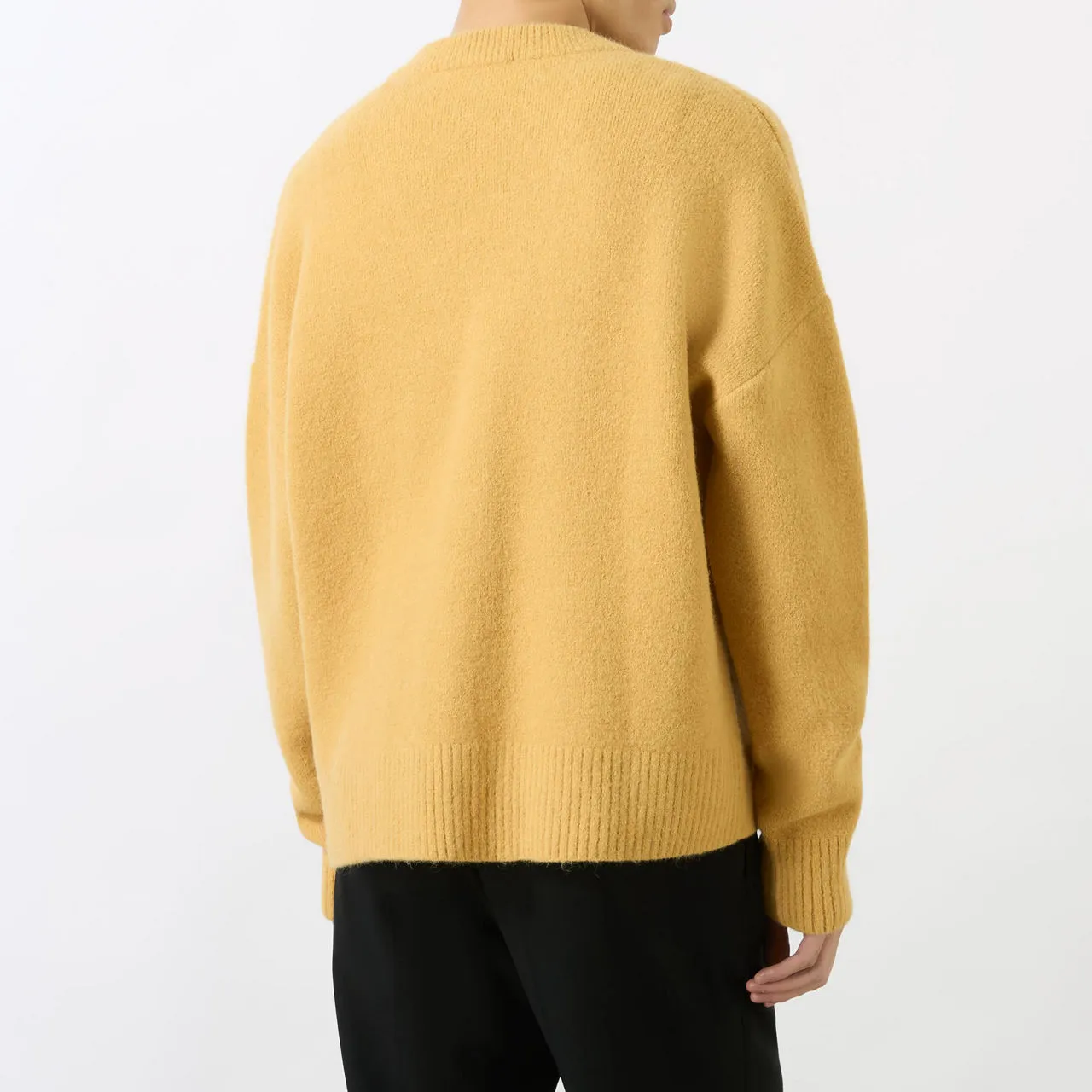 AMI Logo Knit Cardigan - Mustard