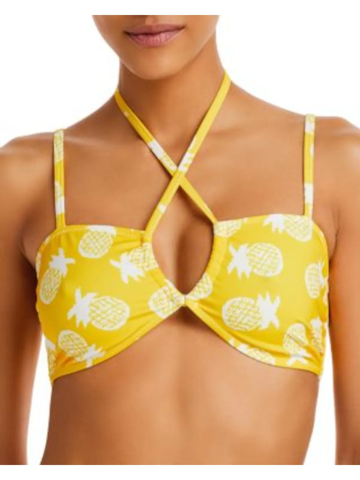 AQUA Women's Yellow X Studio 189 Halter Swimwear Top