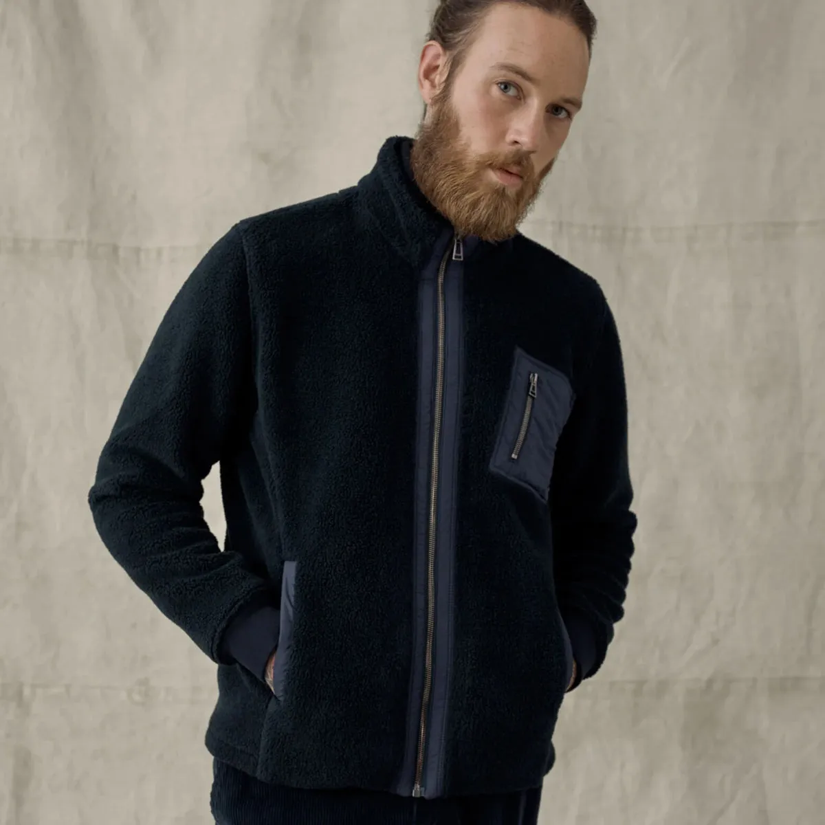 Belstaff - Herne Fleece Zip Through in Navy