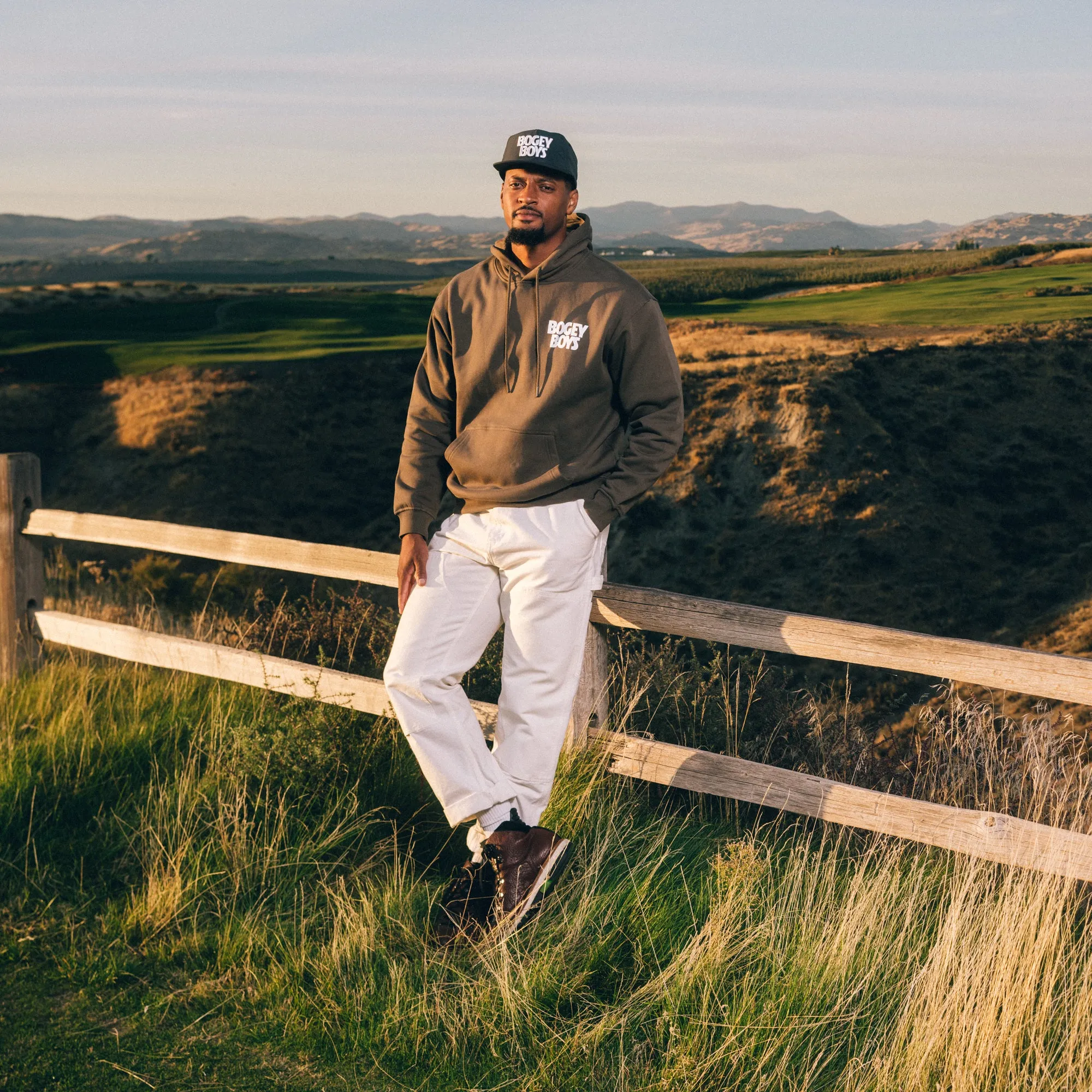 Bold Stacked Logo Hoodie - Dark Olive