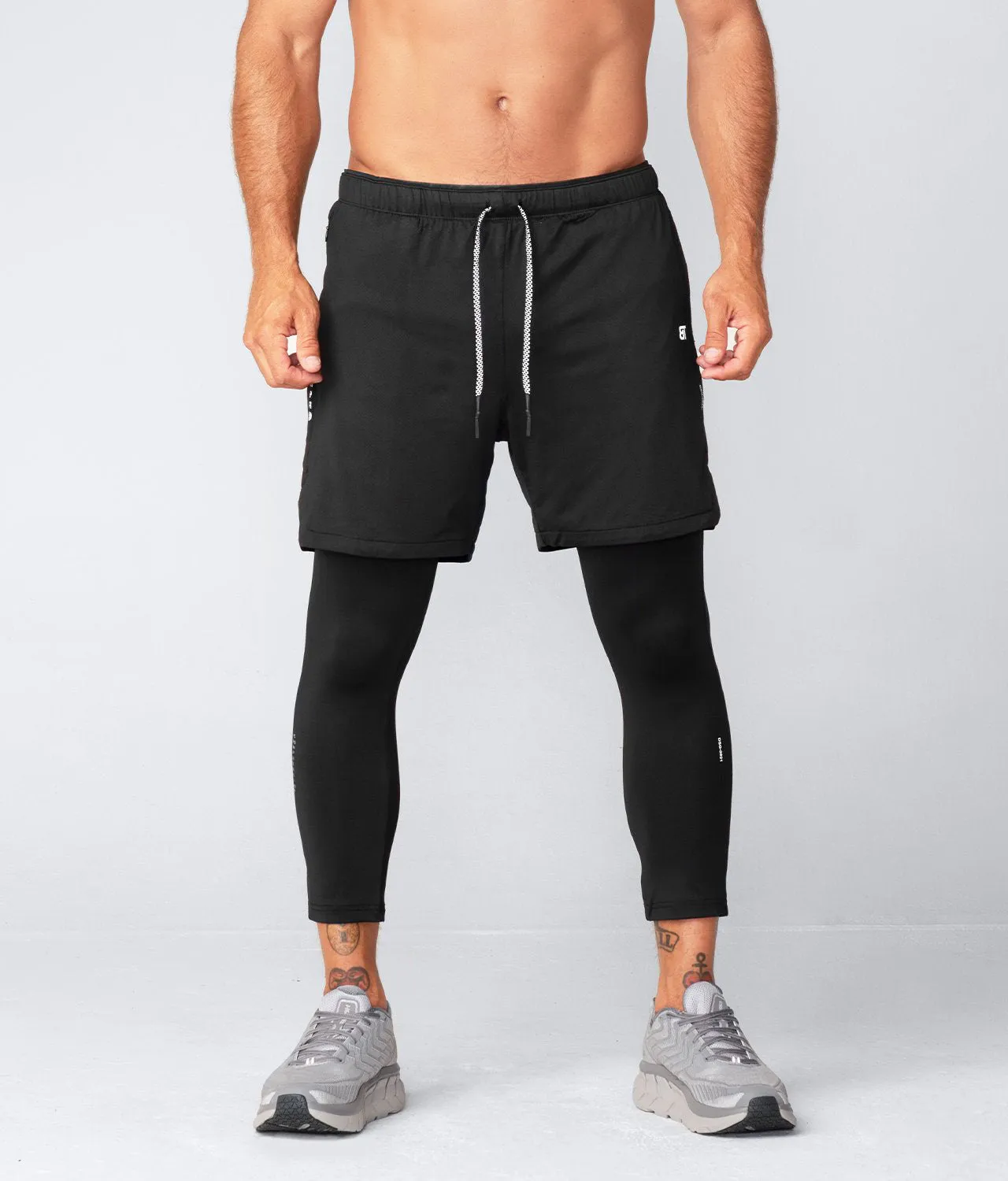 Born Tough Air Pro 2 in 1 Men's Crossfit Shorts With Legging Liner Black