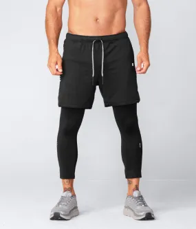 Born Tough Air Pro 2 in 1 Men's Crossfit Shorts With Legging Liner Black