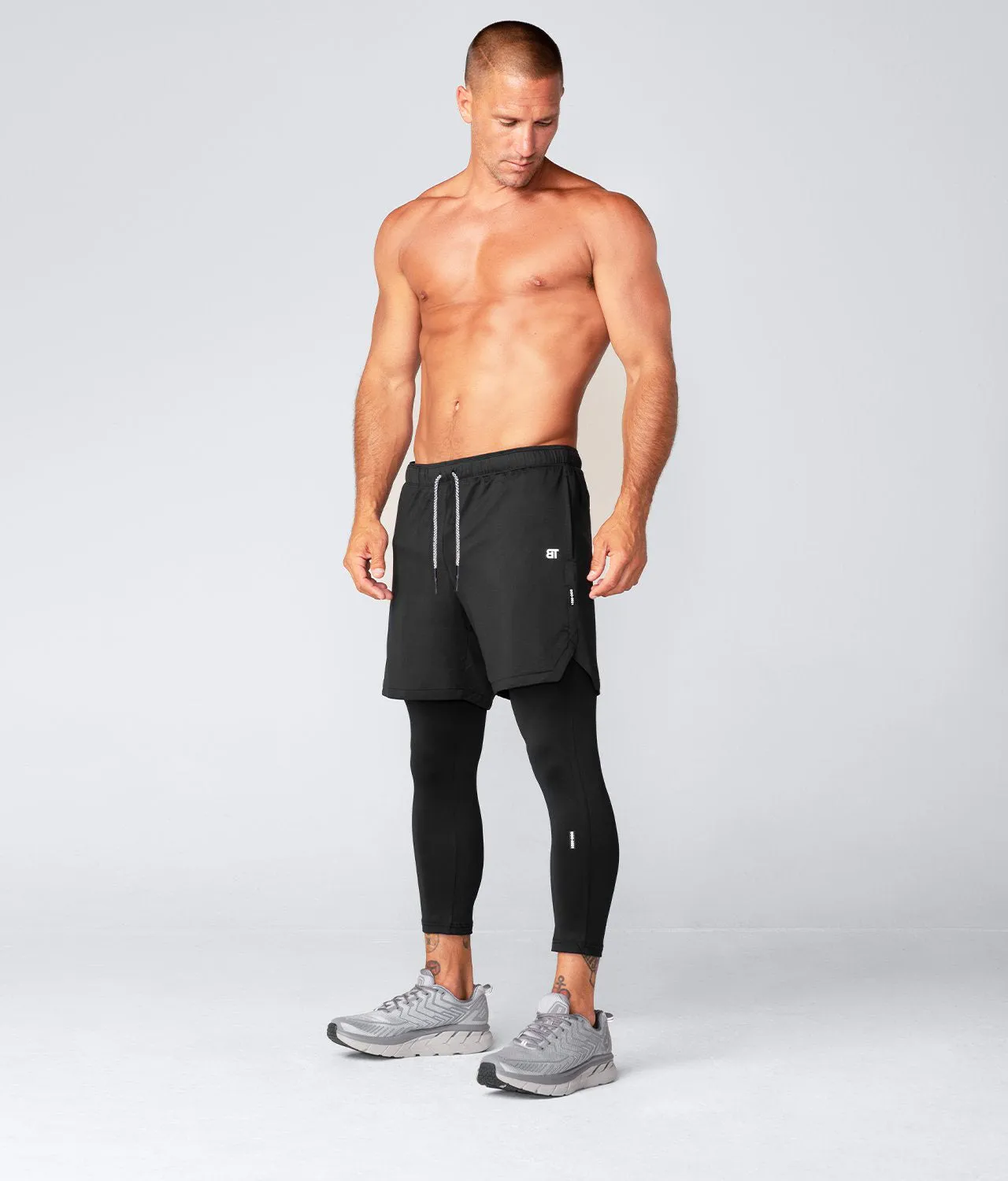 Born Tough Air Pro 2 in 1 Men's Crossfit Shorts With Legging Liner Black