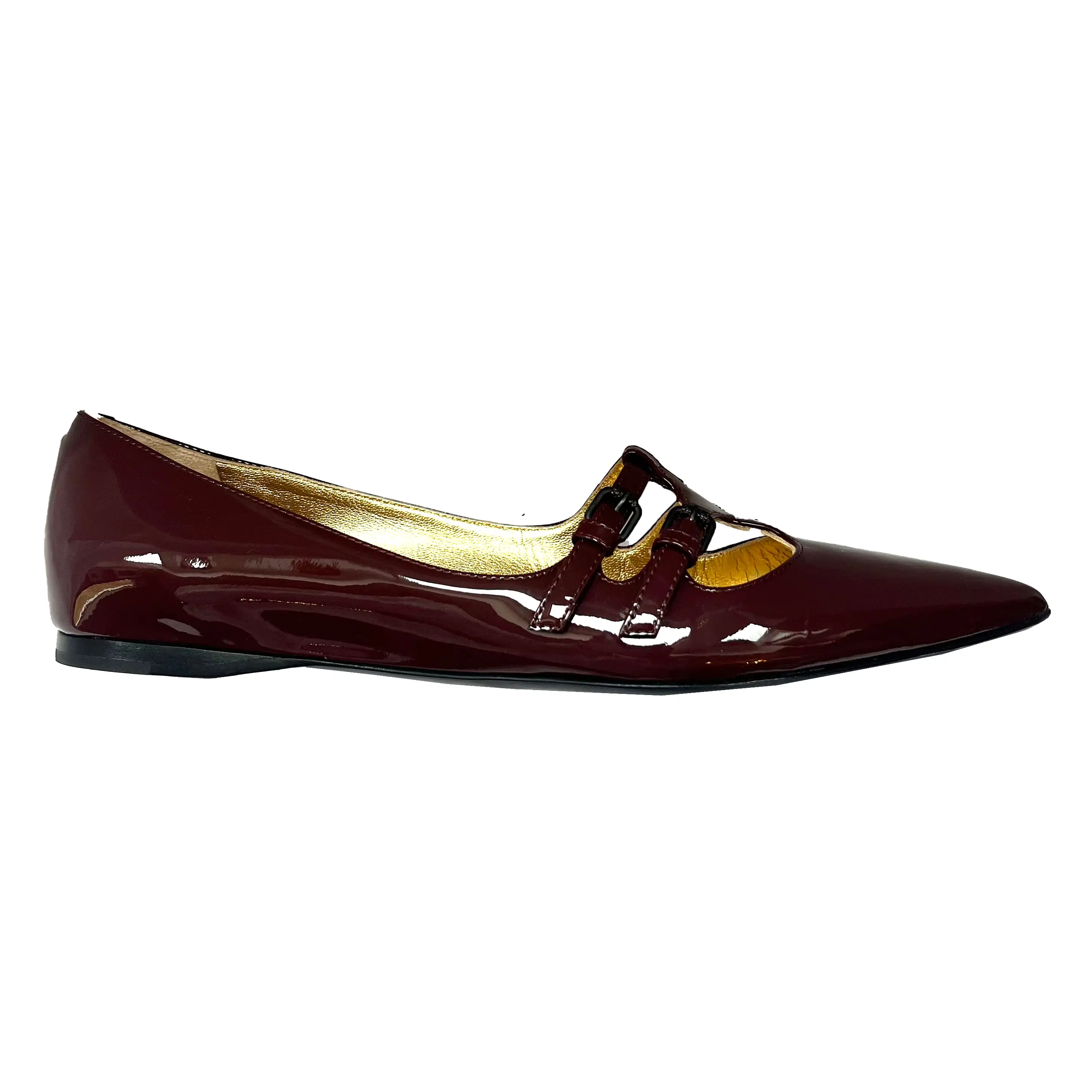 Bottega Veneta Mulberry Patent Pointed Flats 37