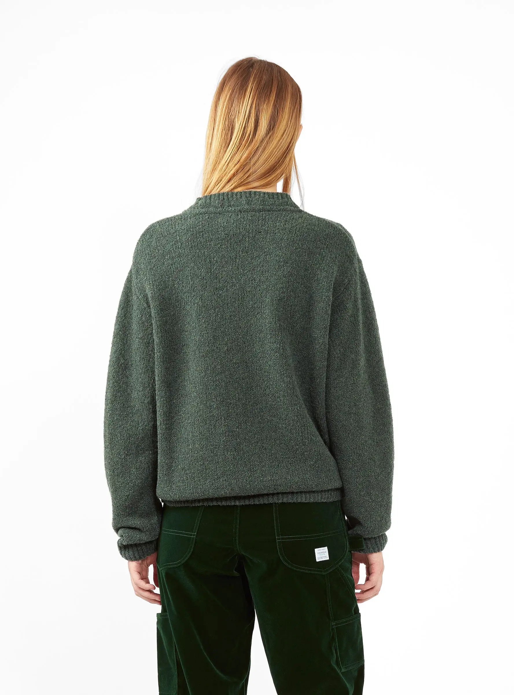 Boucle Crew Sweater Green