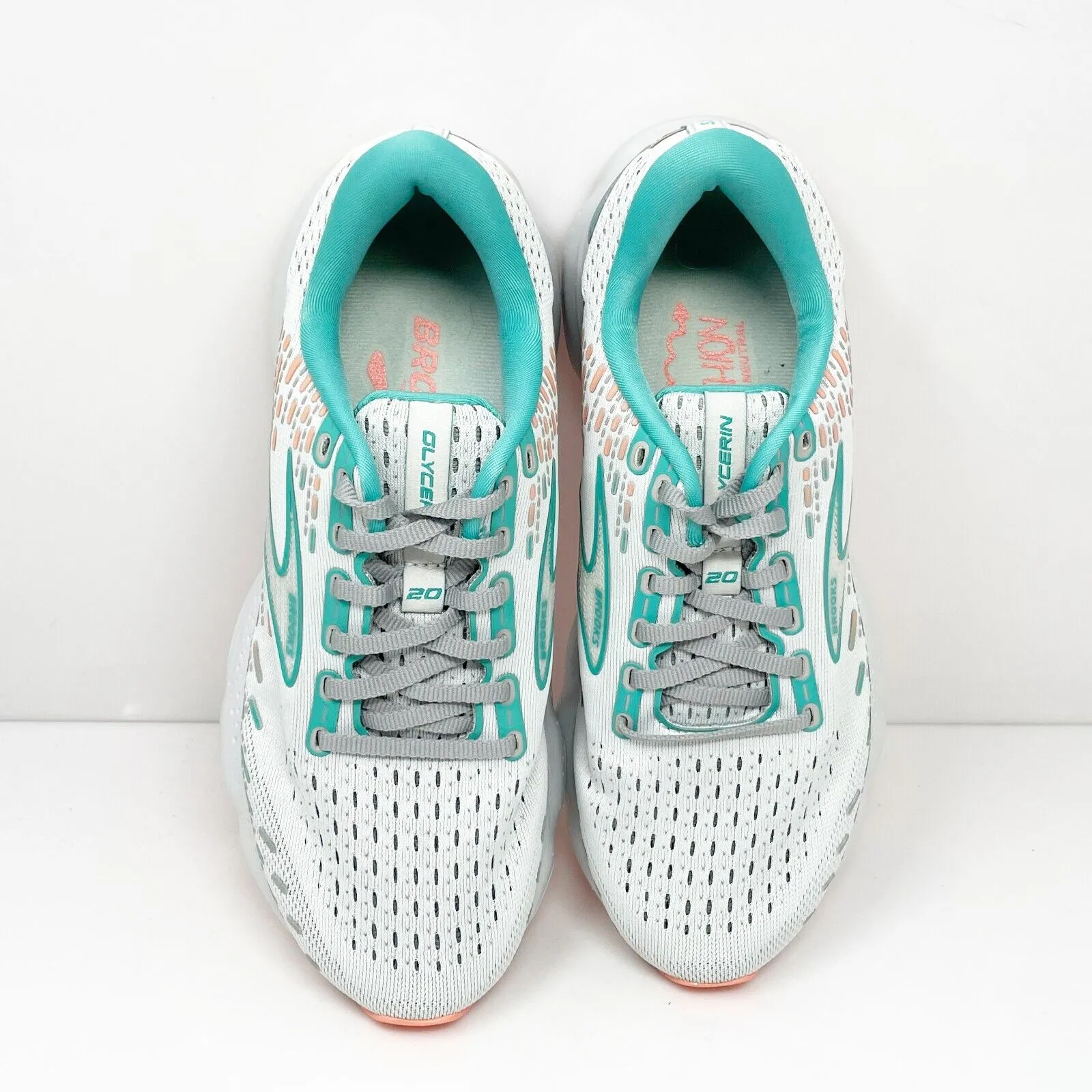 Brooks Womens Glycerin 20 1203691D061 Gray Running Shoes Sneakers Size 8.5 D