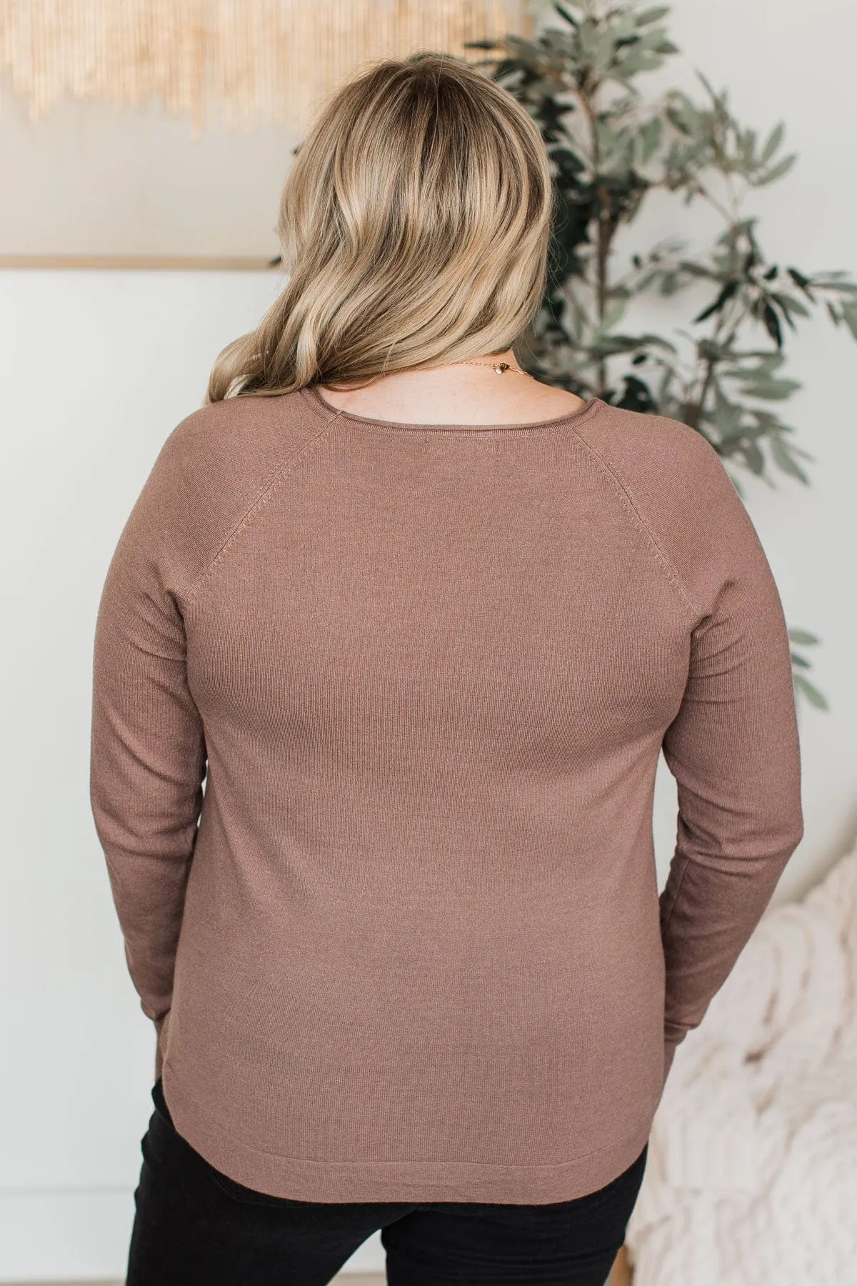 Butter Me Up Knit Sweater- Mocha