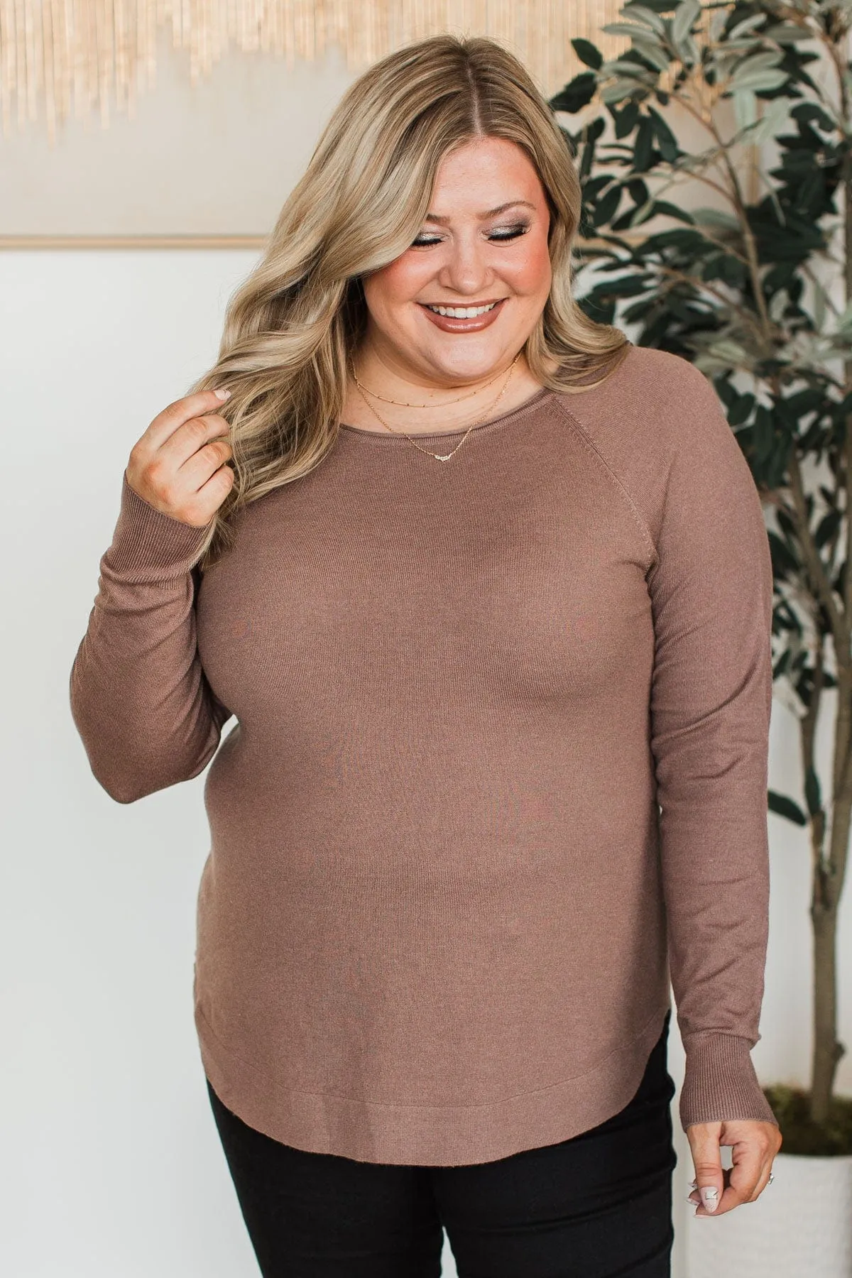 Butter Me Up Knit Sweater- Mocha