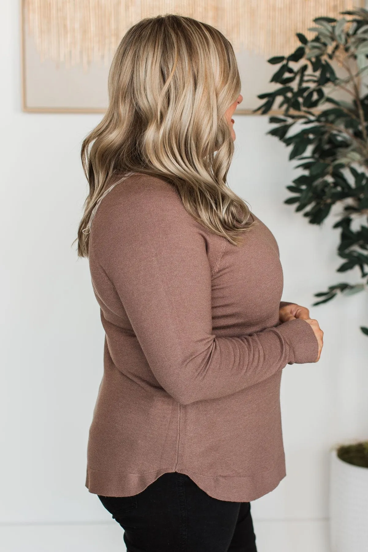 Butter Me Up Knit Sweater- Mocha