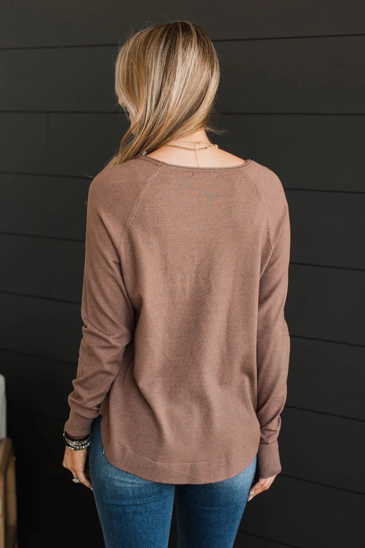 Butter Me Up Knit Sweater- Mocha