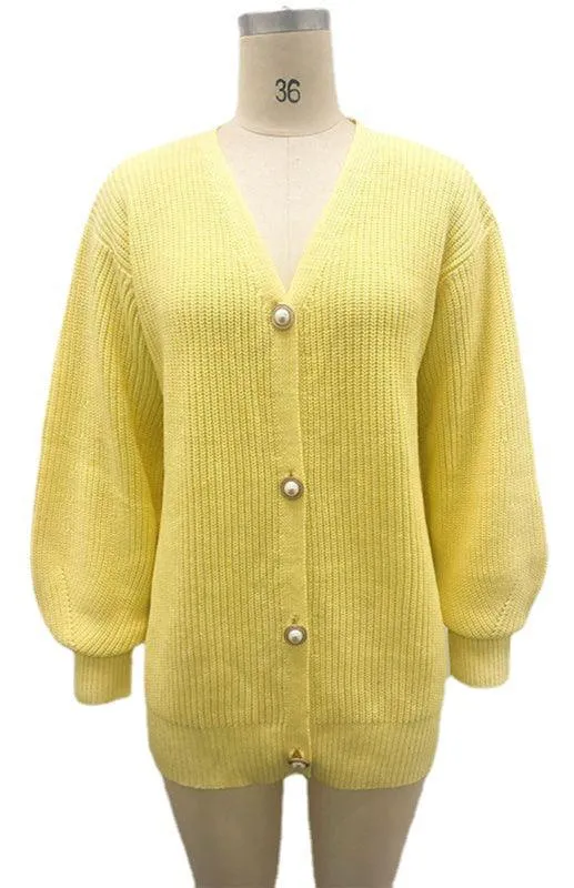 Candy Color Casual Loose Cardigan Sweater