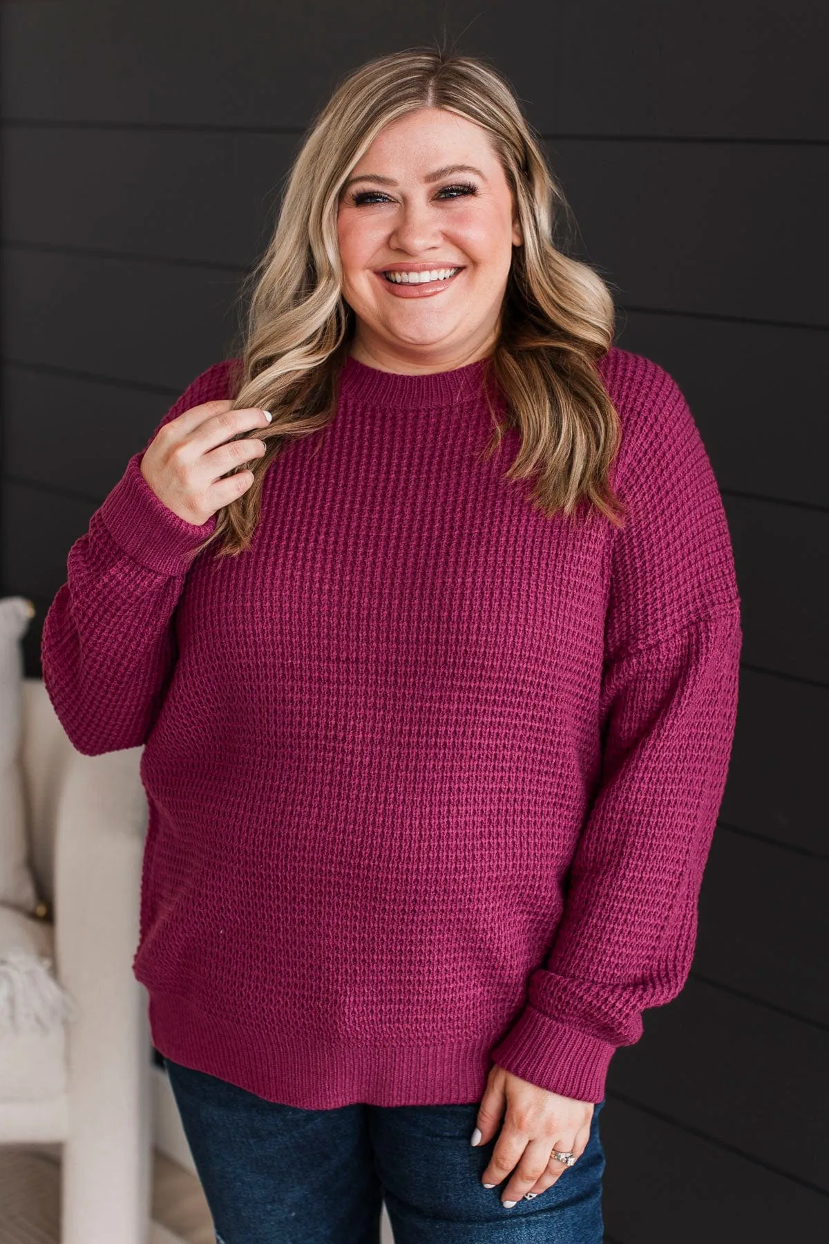 Captivating In Color Knit Sweater- Berry