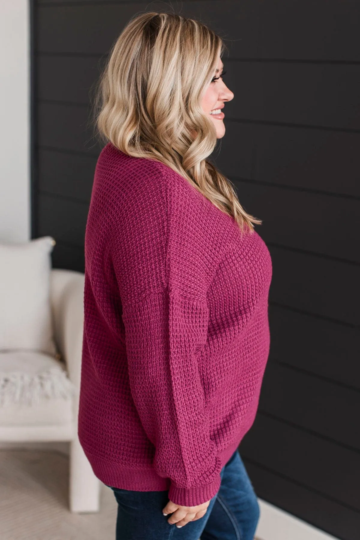 Captivating In Color Knit Sweater- Berry