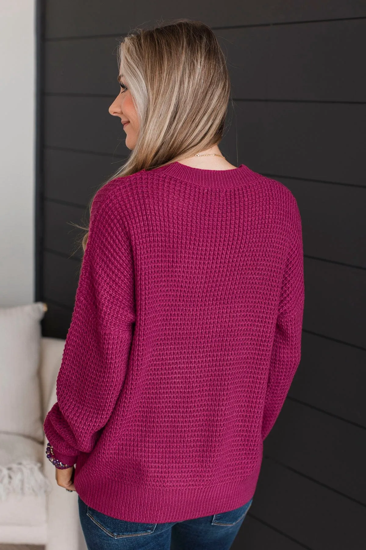 Captivating In Color Knit Sweater- Berry