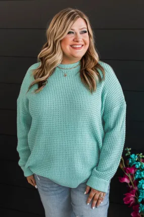 Captivating In Color Knit Sweater- Mint