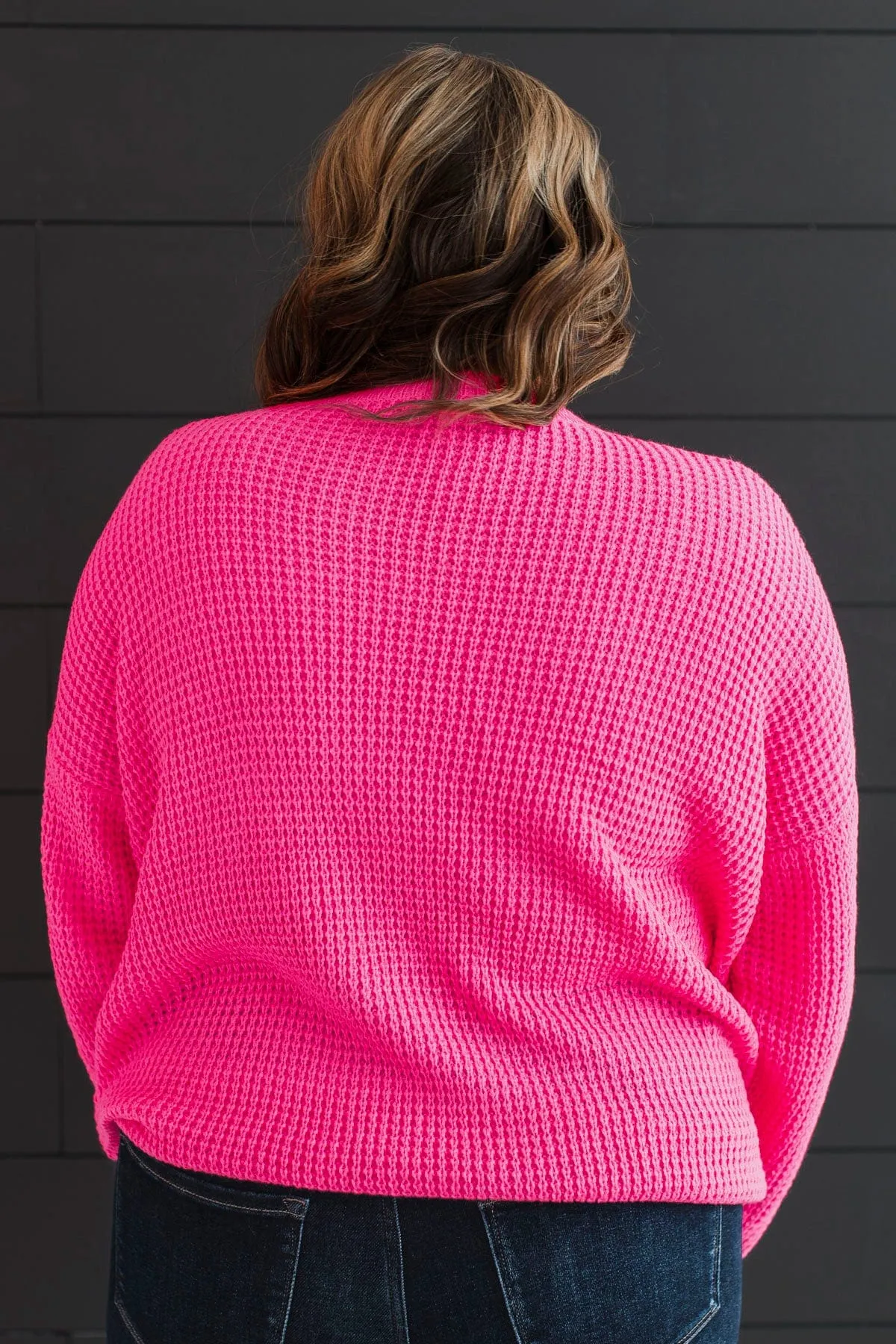 Captivating In Color Knit Sweater- Neon Pink