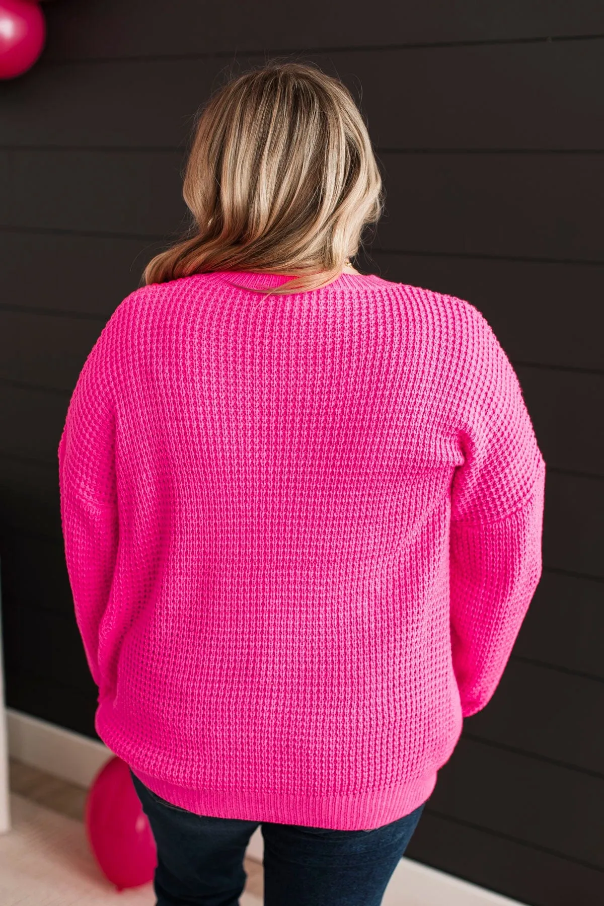 Captivating In Color Knit Sweater- Neon Pink