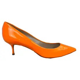 Casadei Brand New Orange Fluro Patent Kitten Heels 39.5