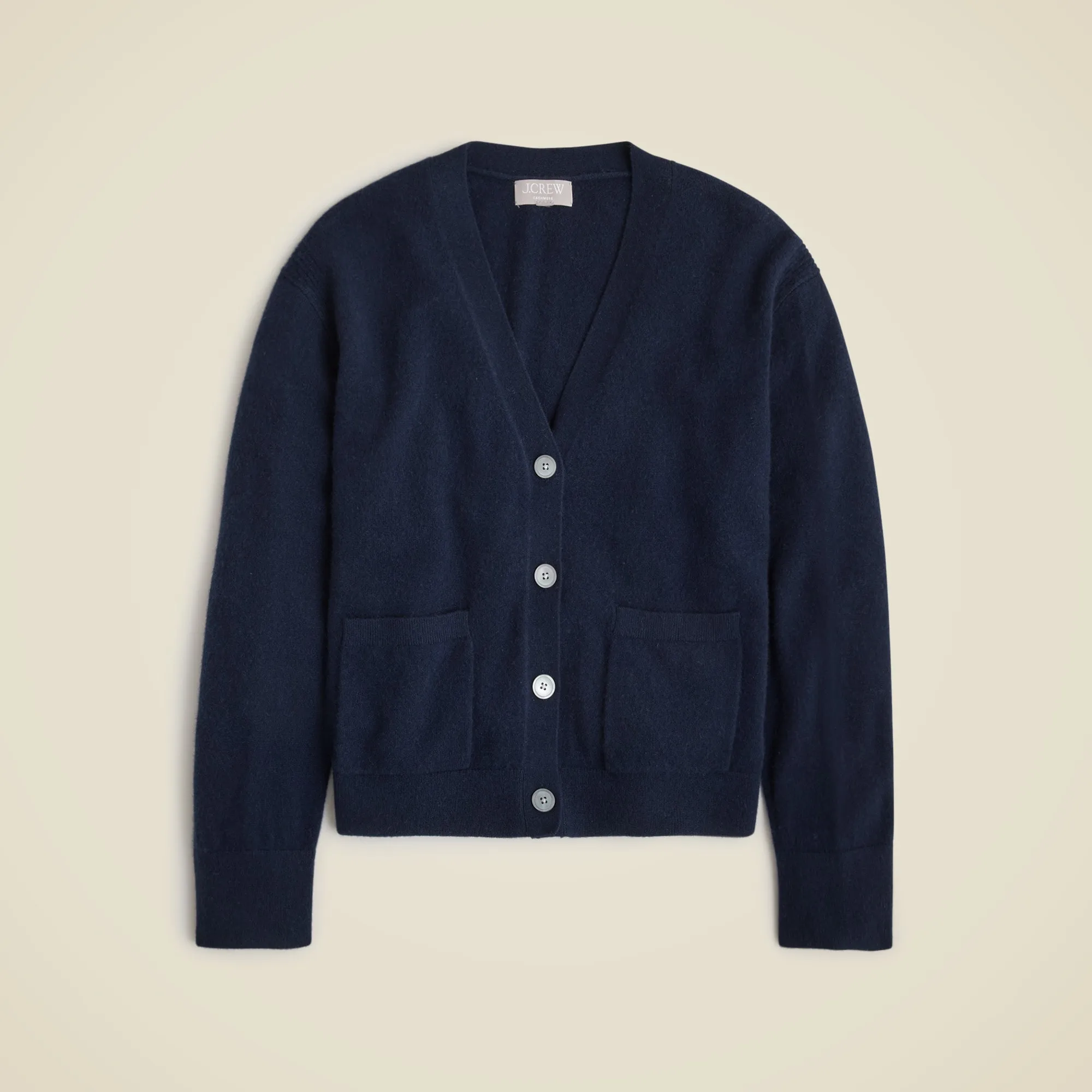 Cashmere patch-pocket cardigan sweater