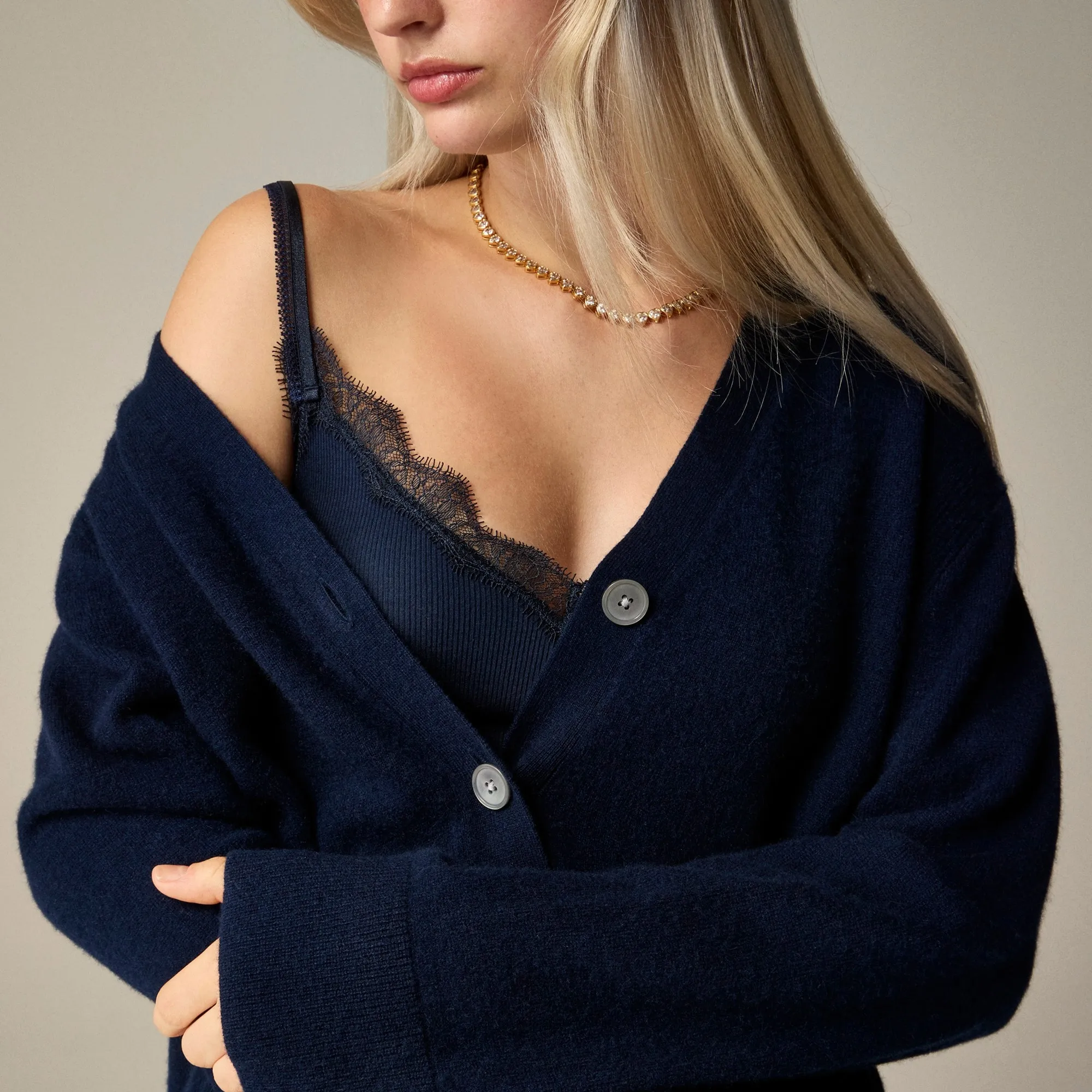 Cashmere patch-pocket cardigan sweater