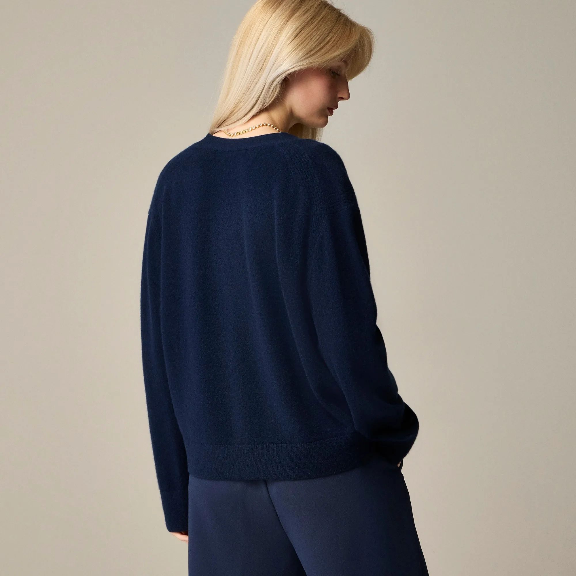 Cashmere patch-pocket cardigan sweater