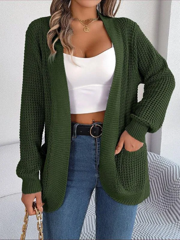 Casual Pocket Women Knitted Cardigan Sweater