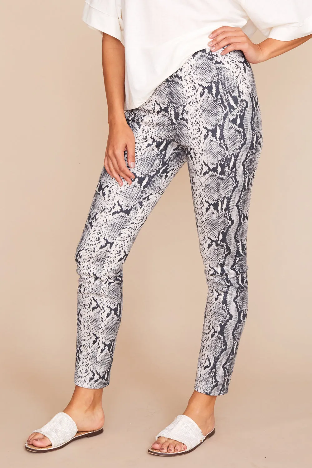 Chantal Legging - Printed Faux Suede: FINAL SALE