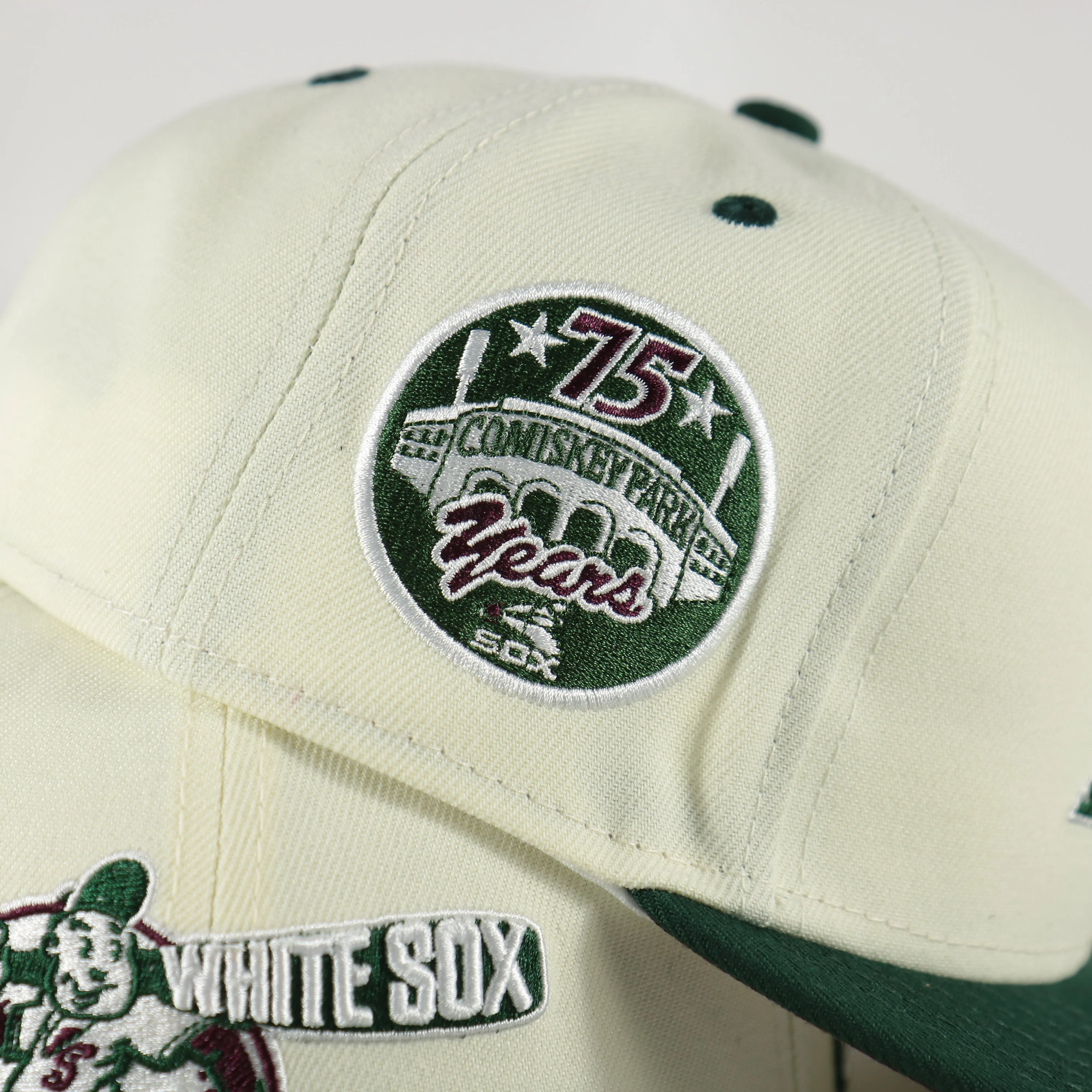 Chicago White Sox Cooperstown 75 Years Side Patch Maroon UV 59Fifty Fitted Cap | Vintage Christmas Movie Pack