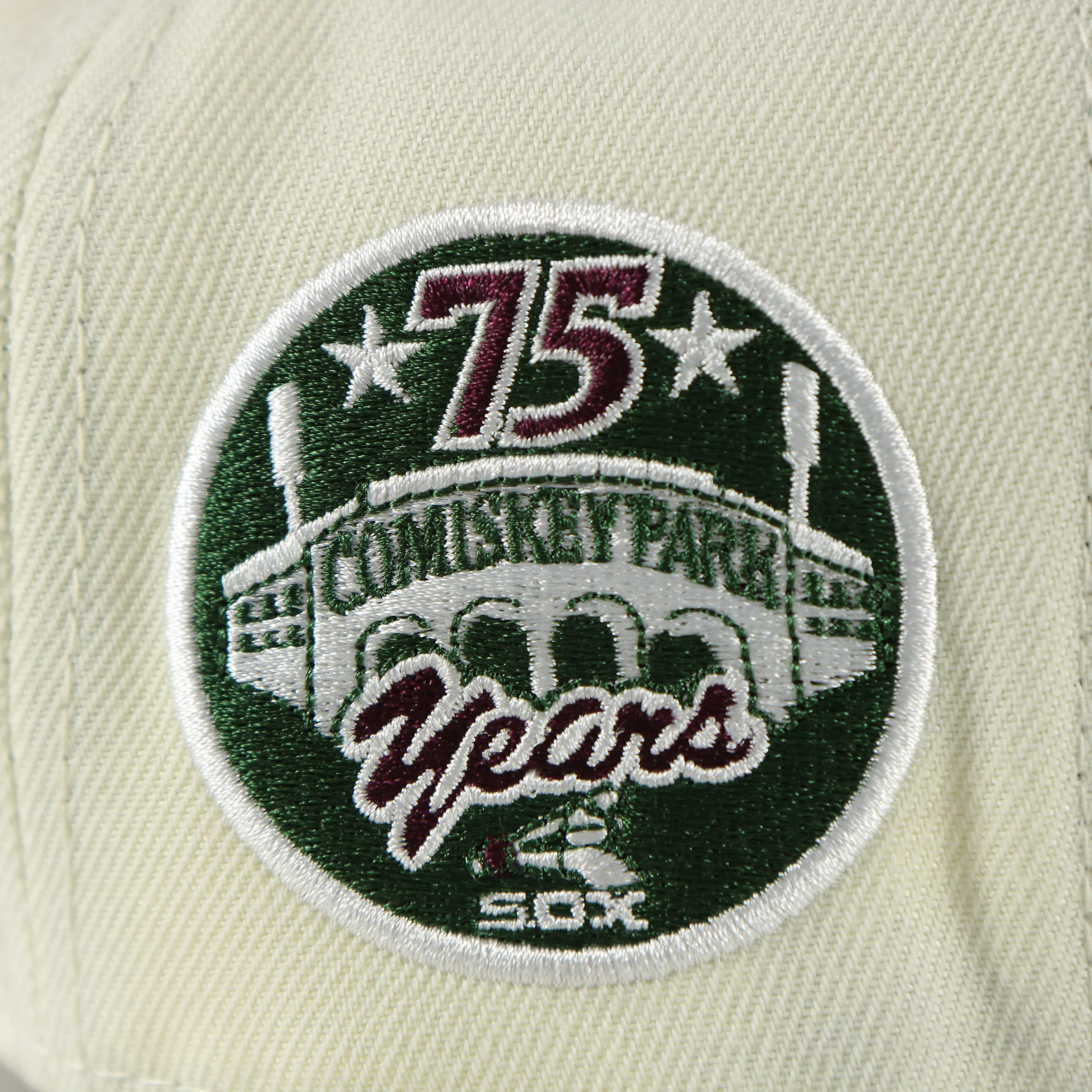 Chicago White Sox Cooperstown 75 Years Side Patch Maroon UV 59Fifty Fitted Cap | Vintage Christmas Movie Pack