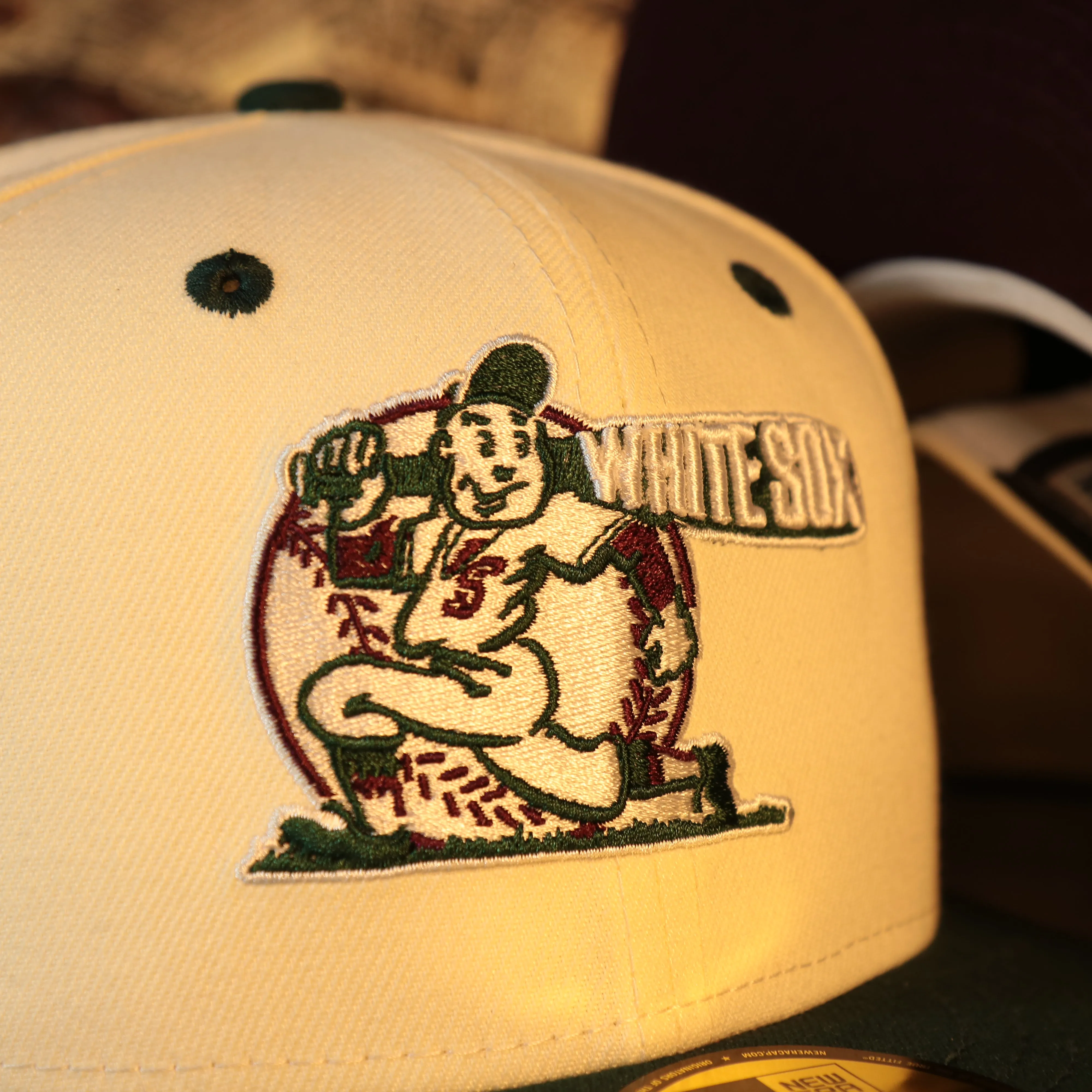 Chicago White Sox Cooperstown 75 Years Side Patch Maroon UV 59Fifty Fitted Cap | Vintage Christmas Movie Pack