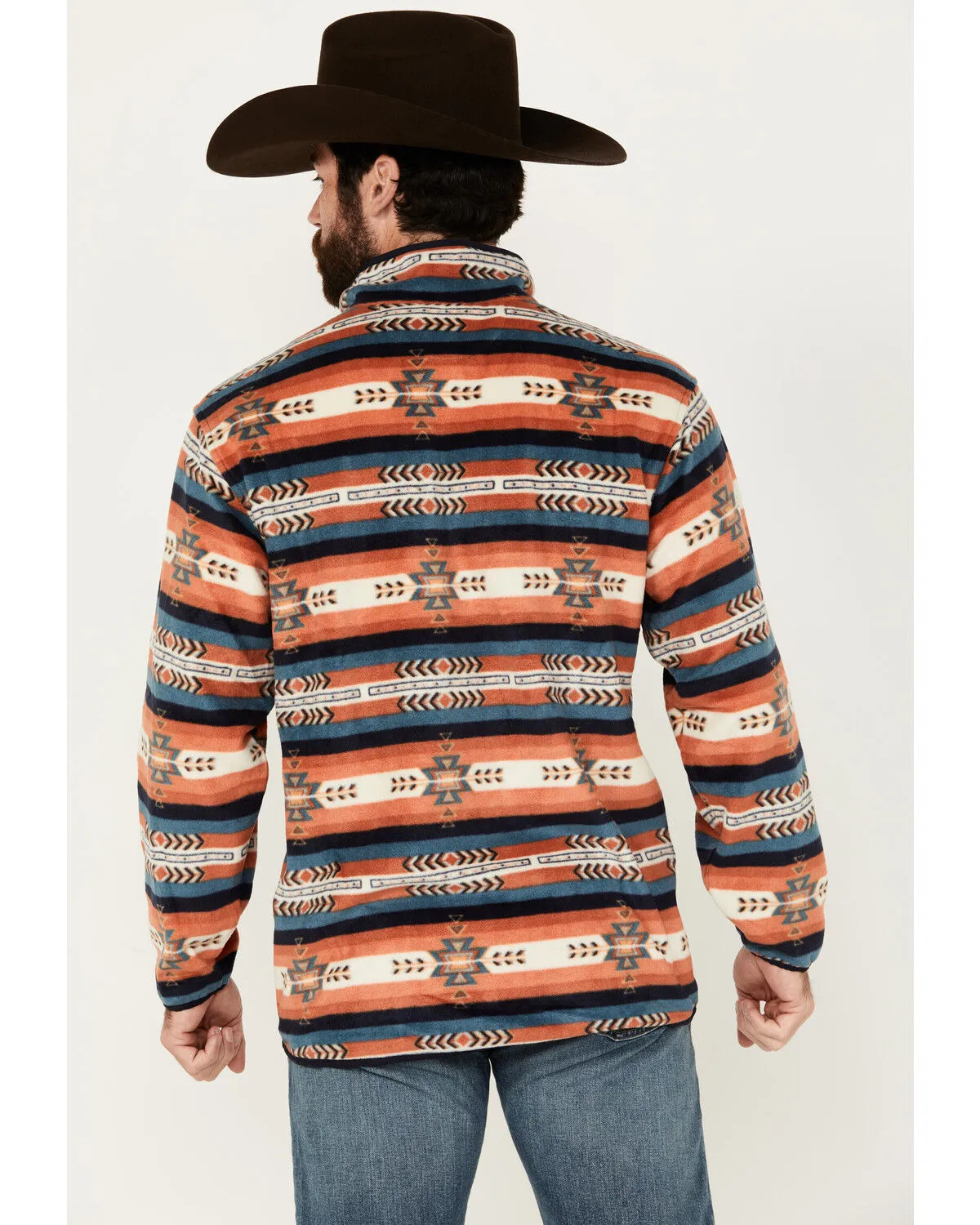 Cinch Men's Southwestern Striped 1/4 Snap Polar Fleece Pullover