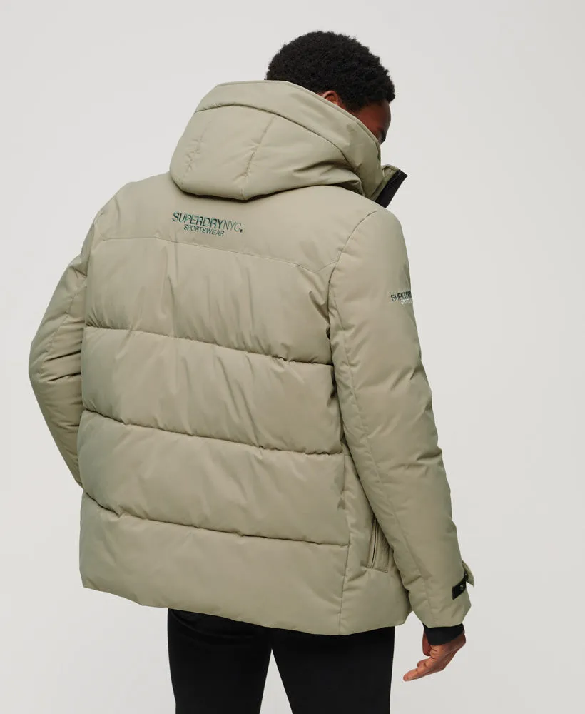 City Padded Hooded Wind Parka Jacket | Light Khaki Green