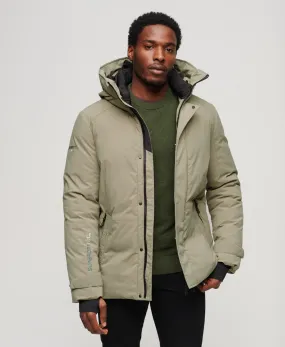 City Padded Hooded Wind Parka Jacket | Light Khaki Green