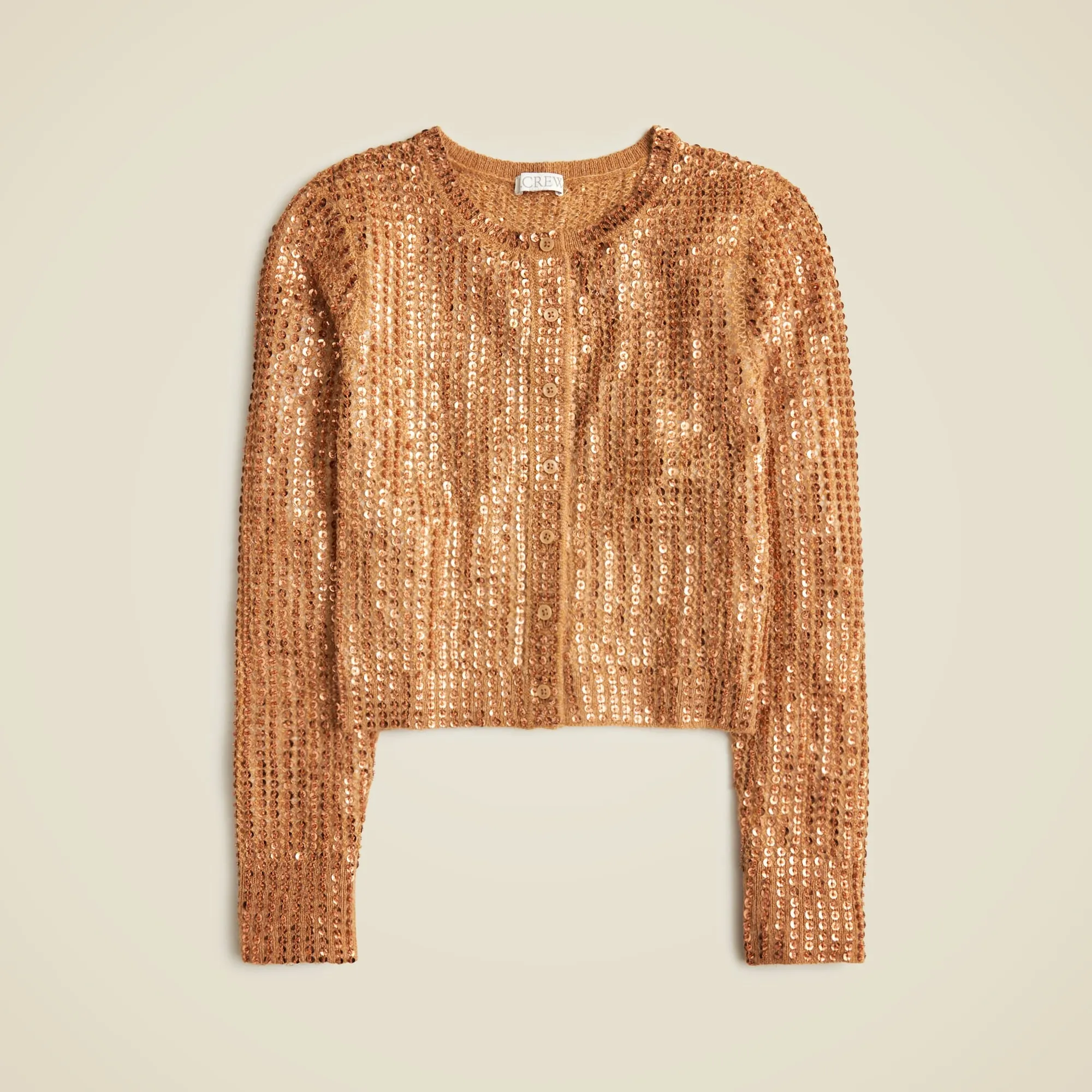 Collection sequin pointelle cardigan sweater