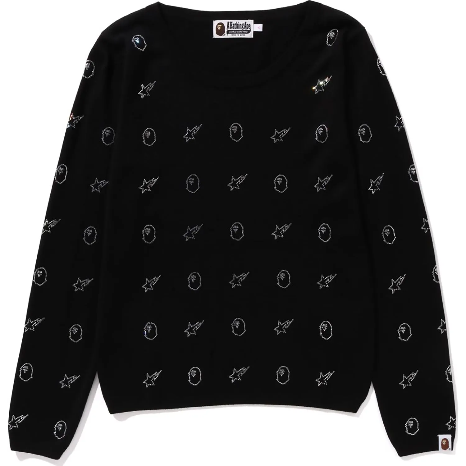 CRYSTAL STONE BAPE KNIT SWEATER LADIES