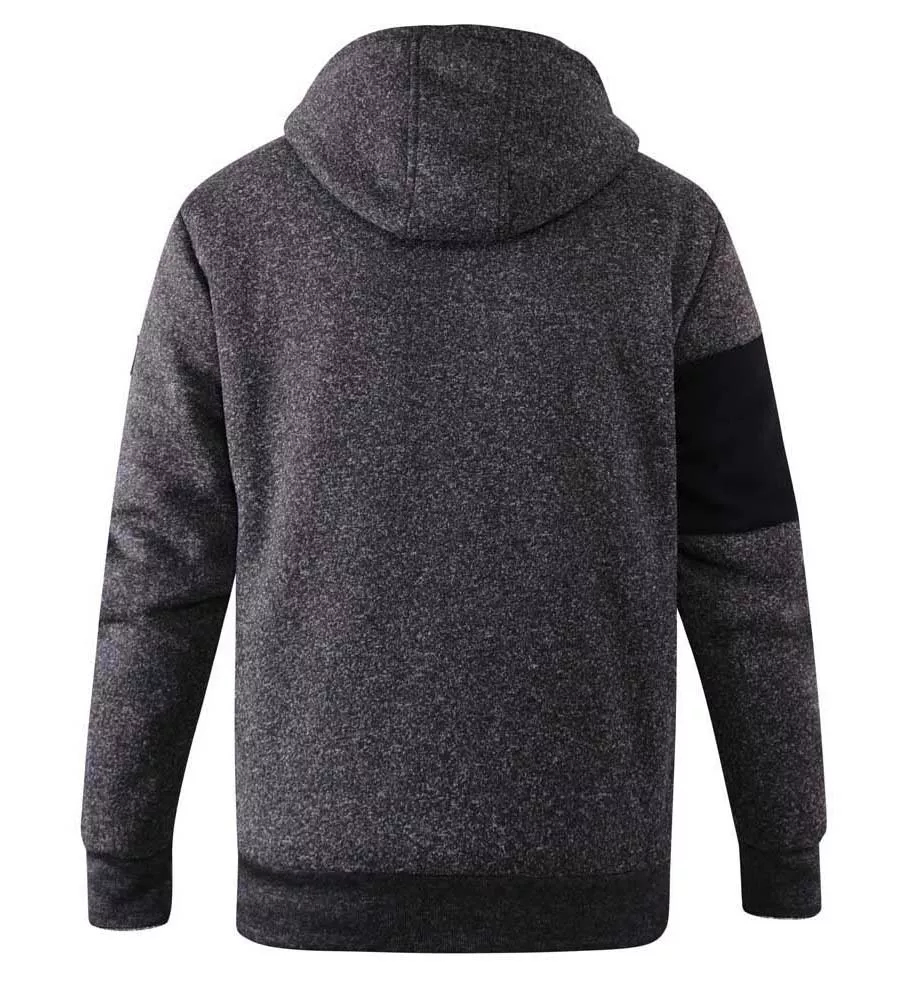 D555 Big Mens Zip Through Hoodie With Sherpa Lining (CROFTON)