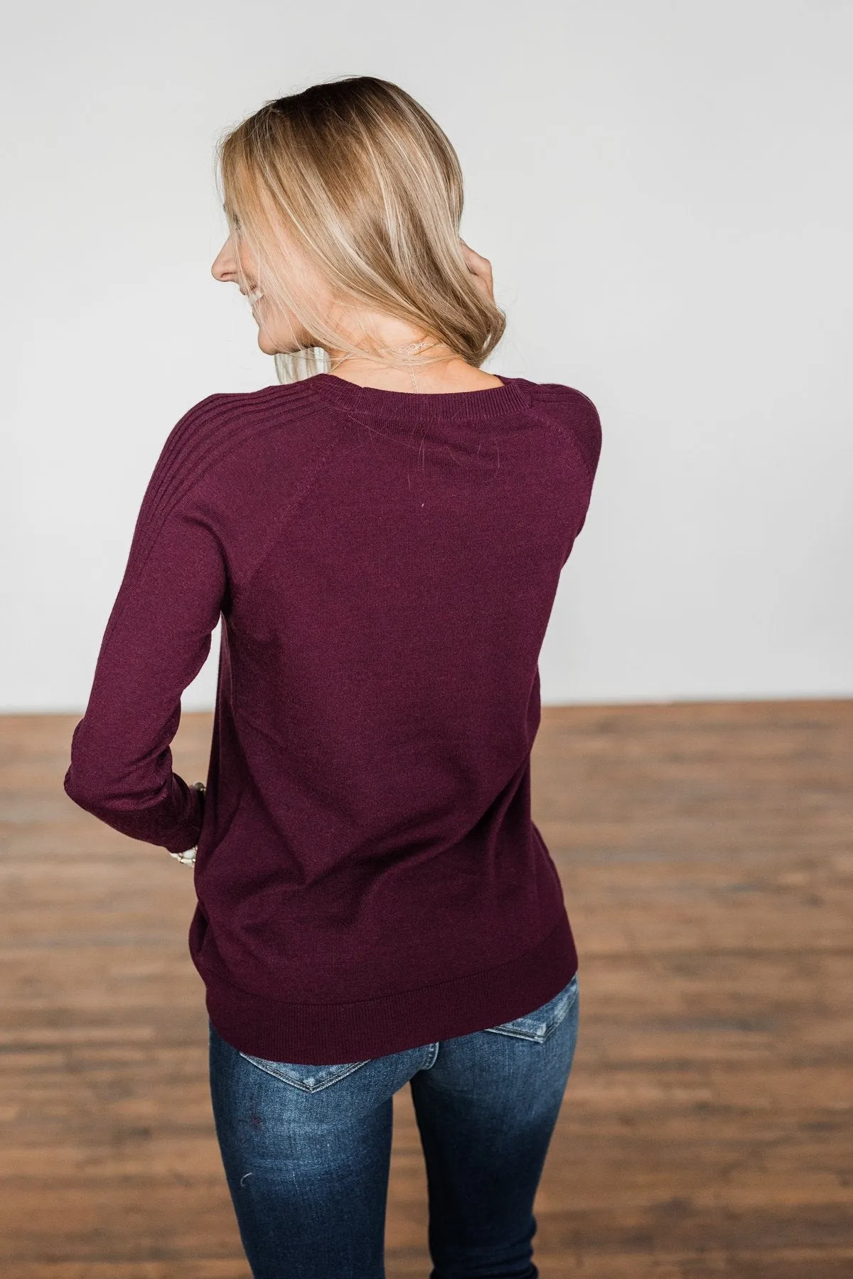 Darling Of Mine Knit Sweater- Plum