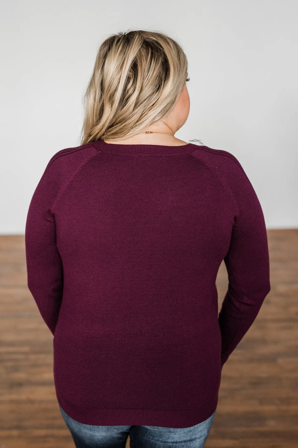 Darling Of Mine Knit Sweater- Plum