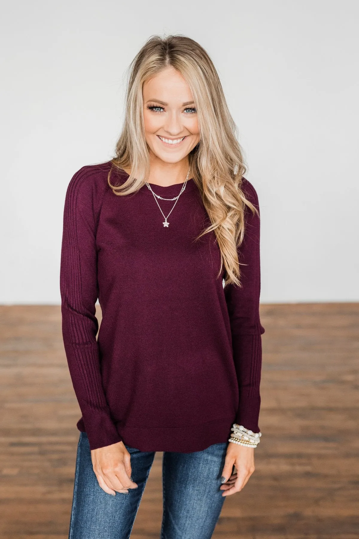 Darling Of Mine Knit Sweater- Plum