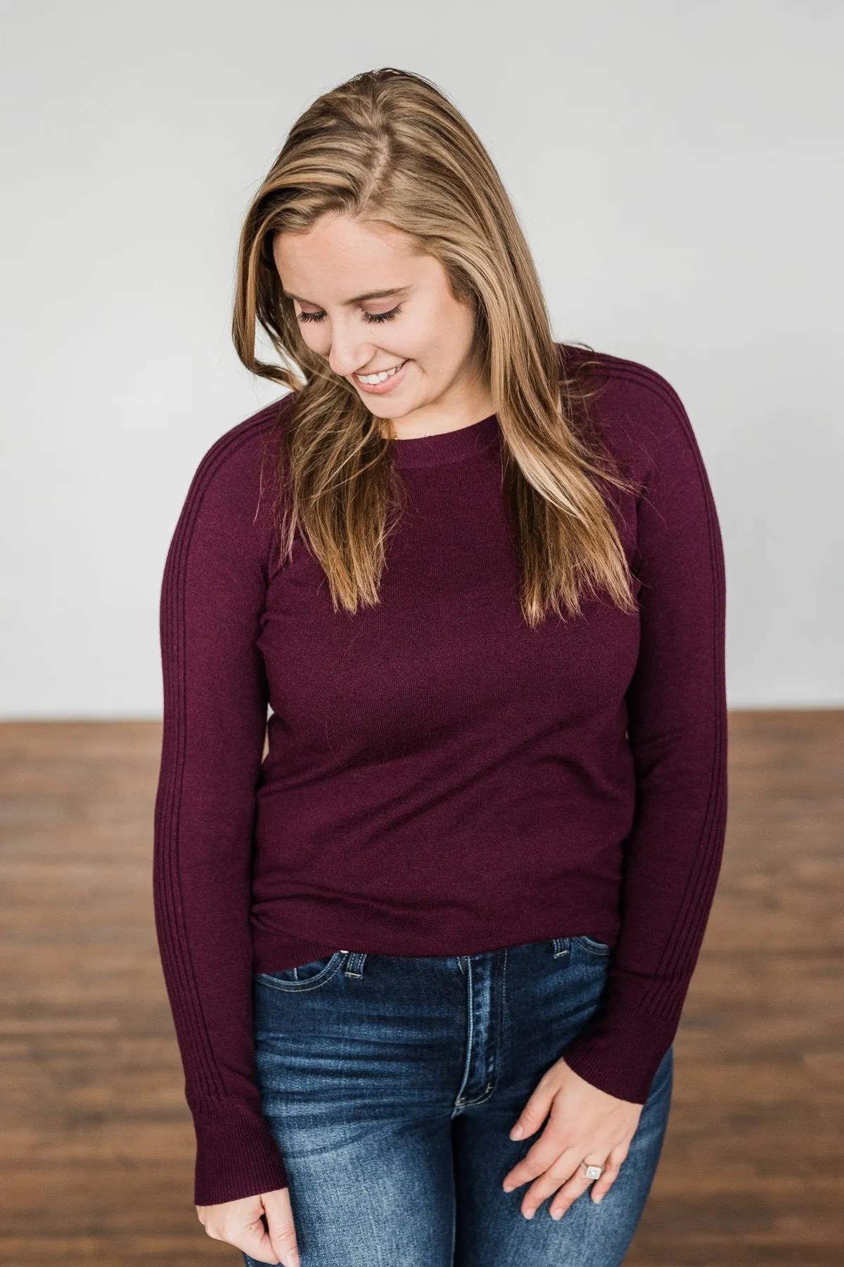 Darling Of Mine Knit Sweater- Plum